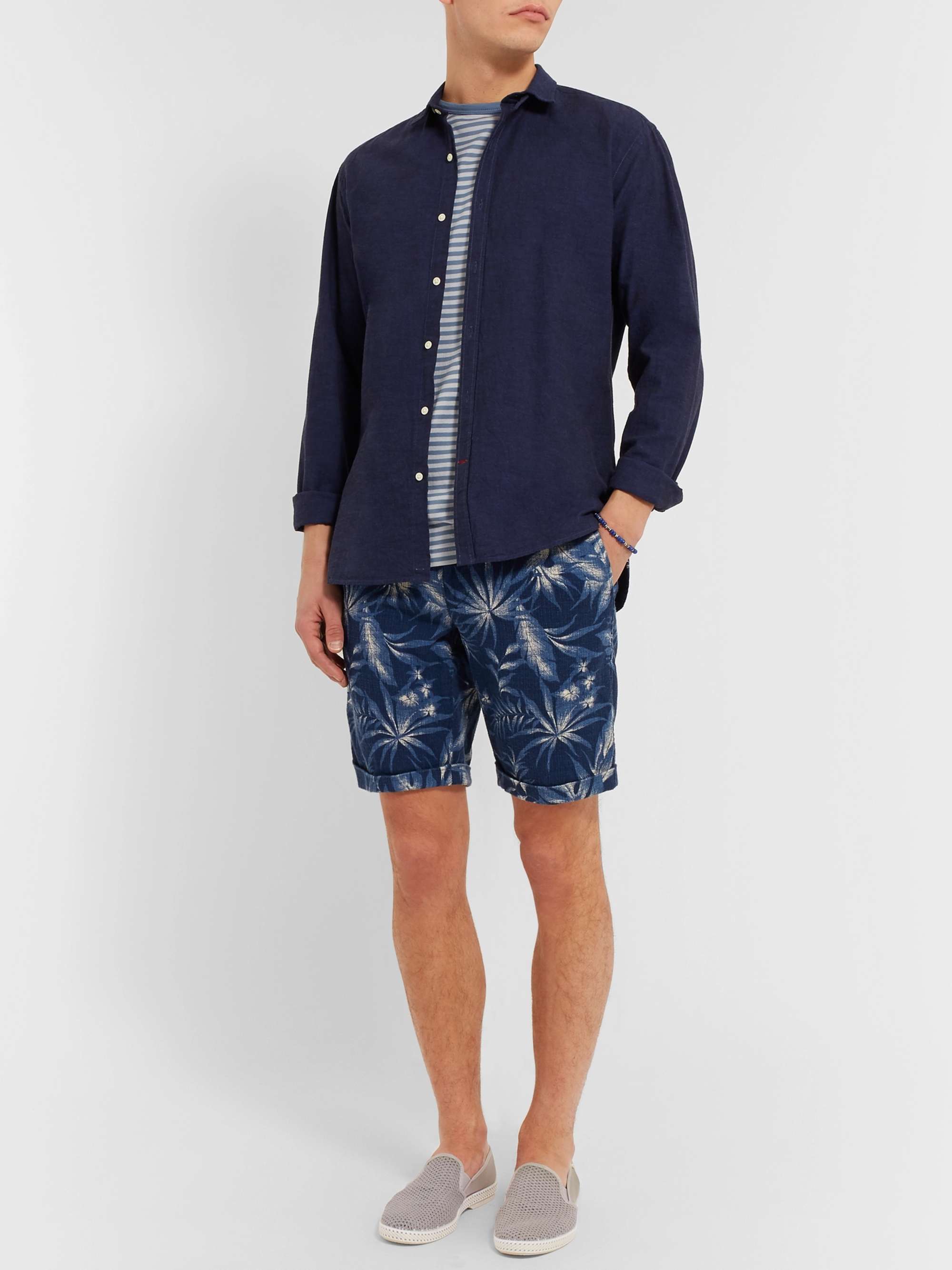 RIVIERAS Cotton-Mesh and Canvas Espadrilles