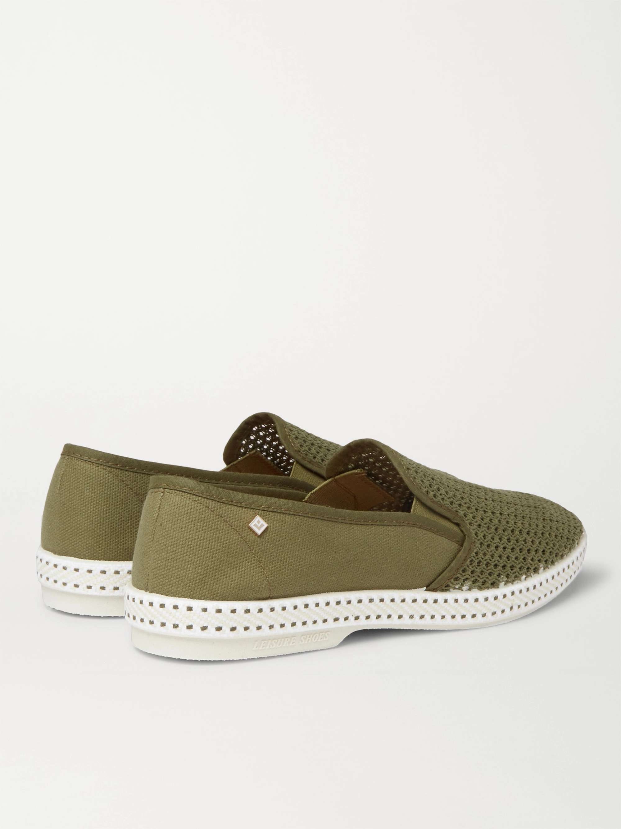 RIVIERAS Cotton-Mesh and Canvas Espadrilles