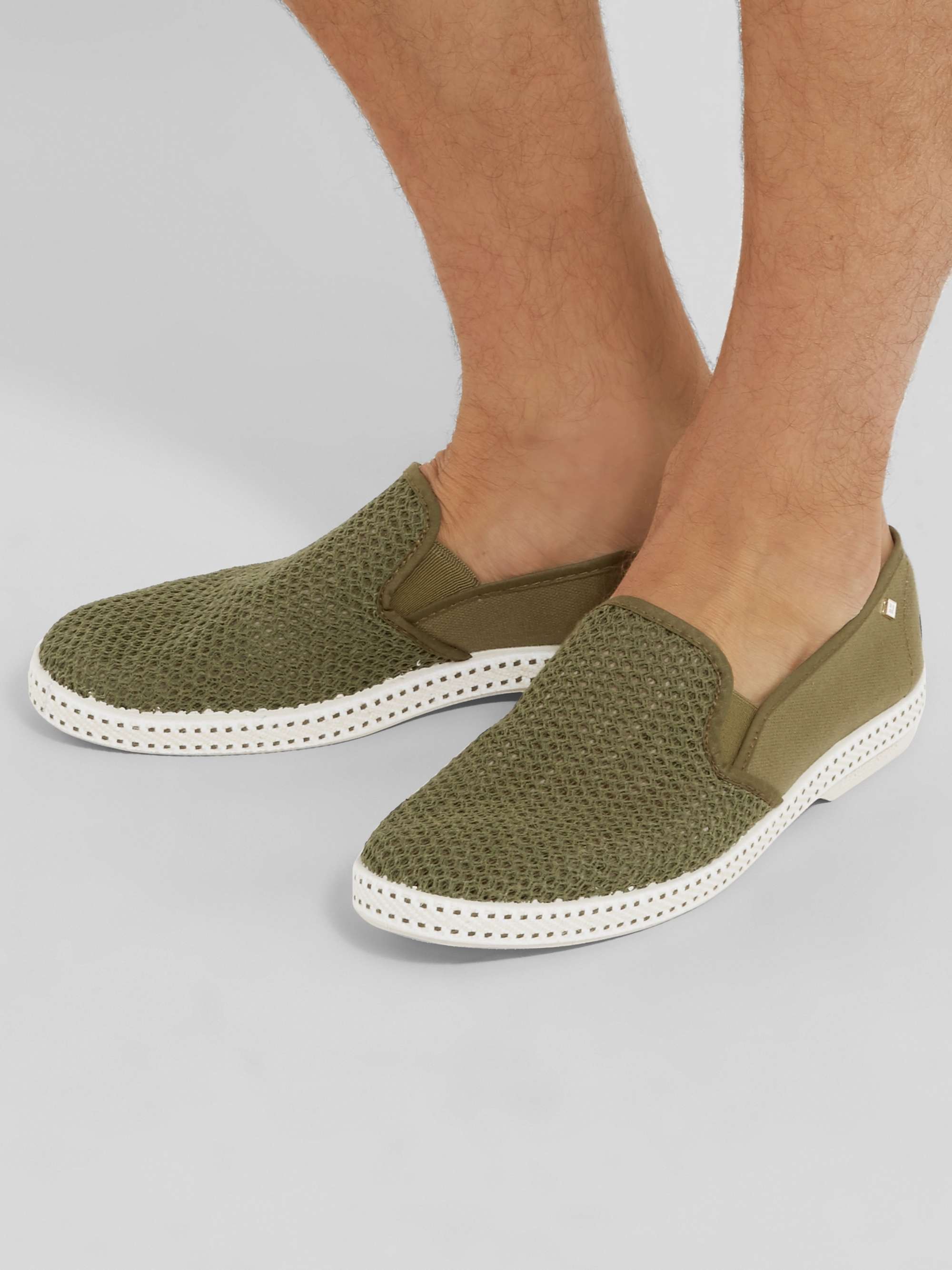 RIVIERAS Cotton-Mesh and Canvas Espadrilles