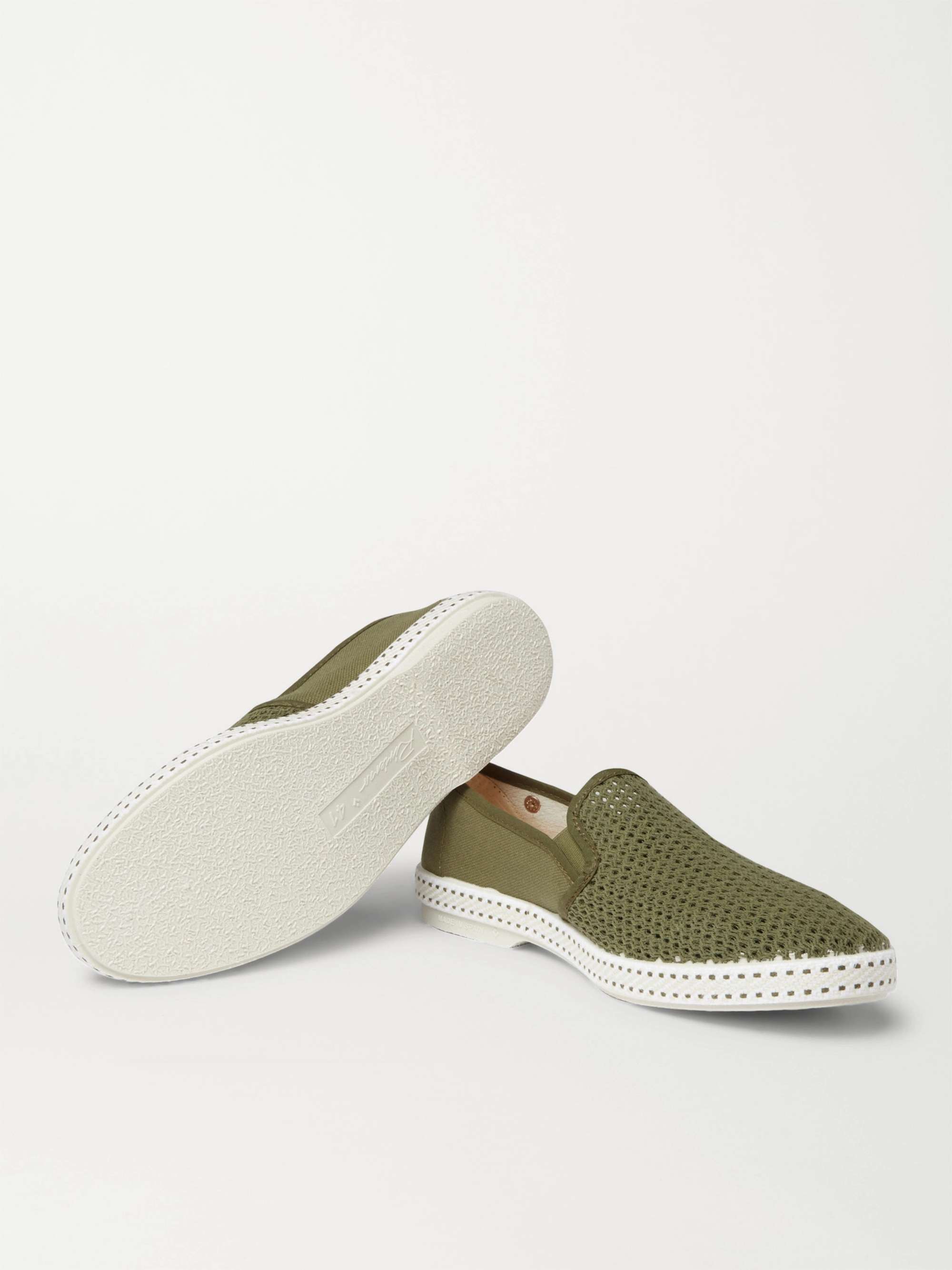 RIVIERAS Cotton-Mesh and Canvas Espadrilles