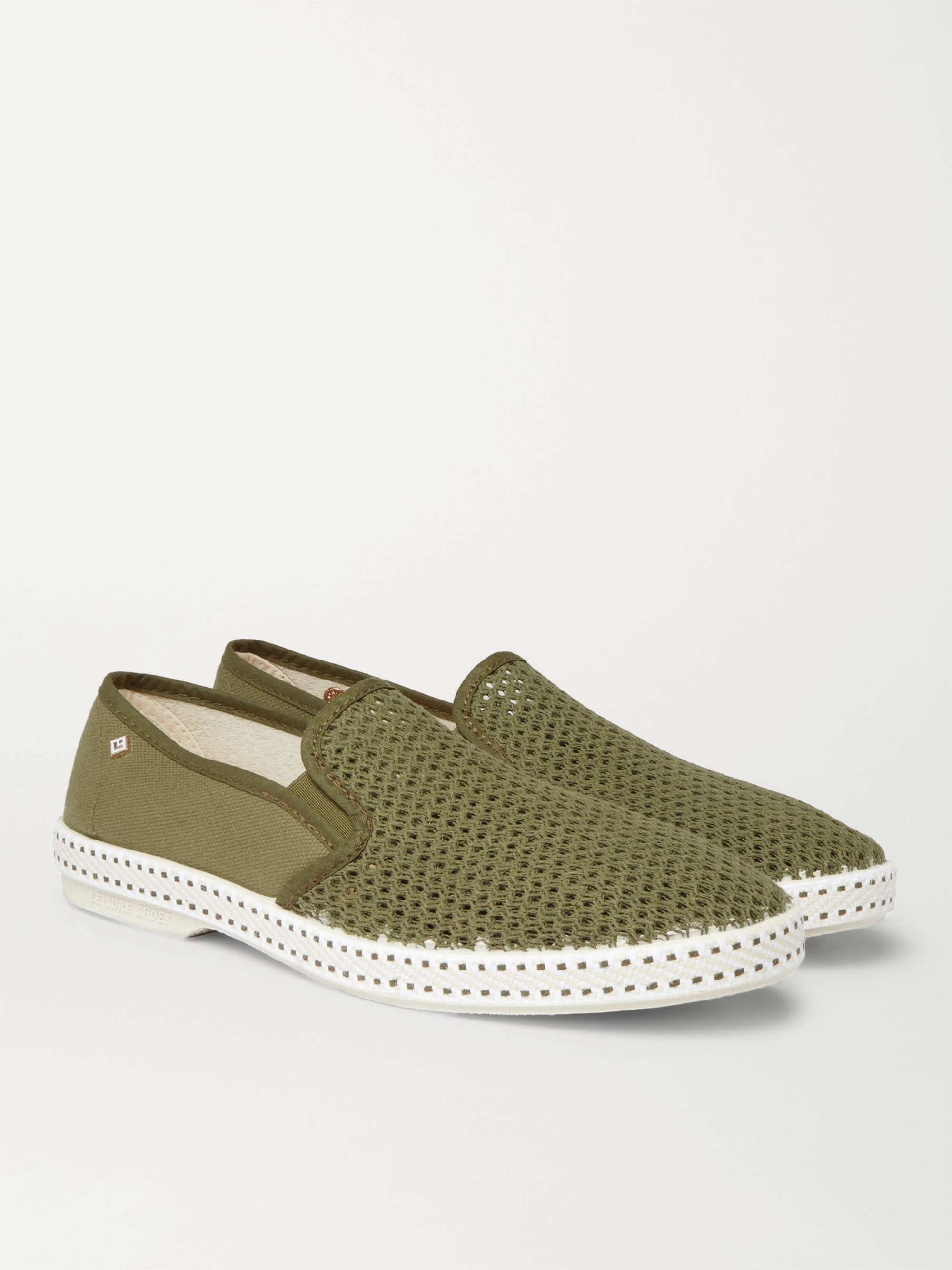 RIVIERAS Cotton-Mesh and Canvas Espadrilles
