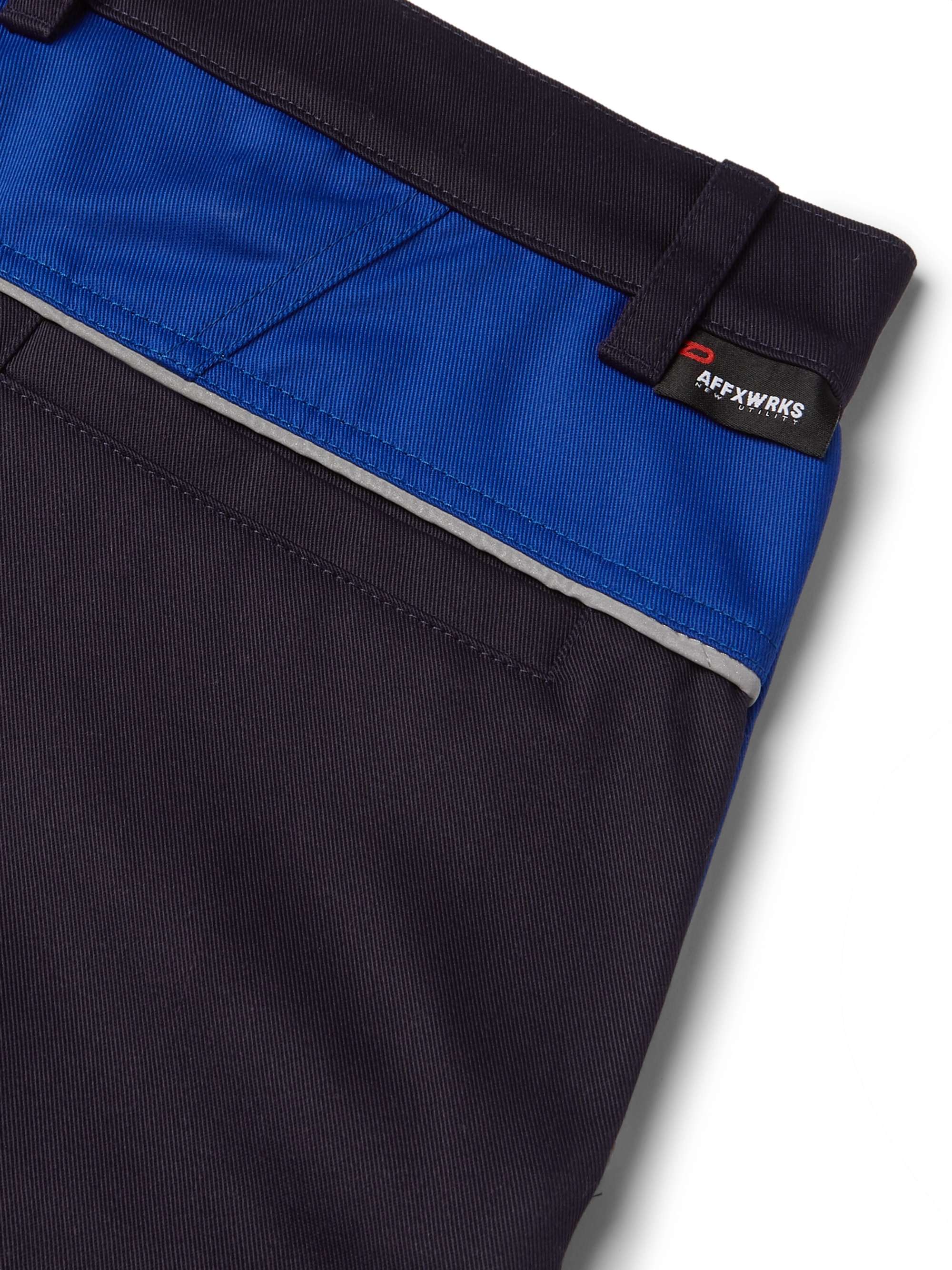 AFFIXWORKS(AFFXWRKS) Reflective-Trimmed Colour-Block Twill Trousers