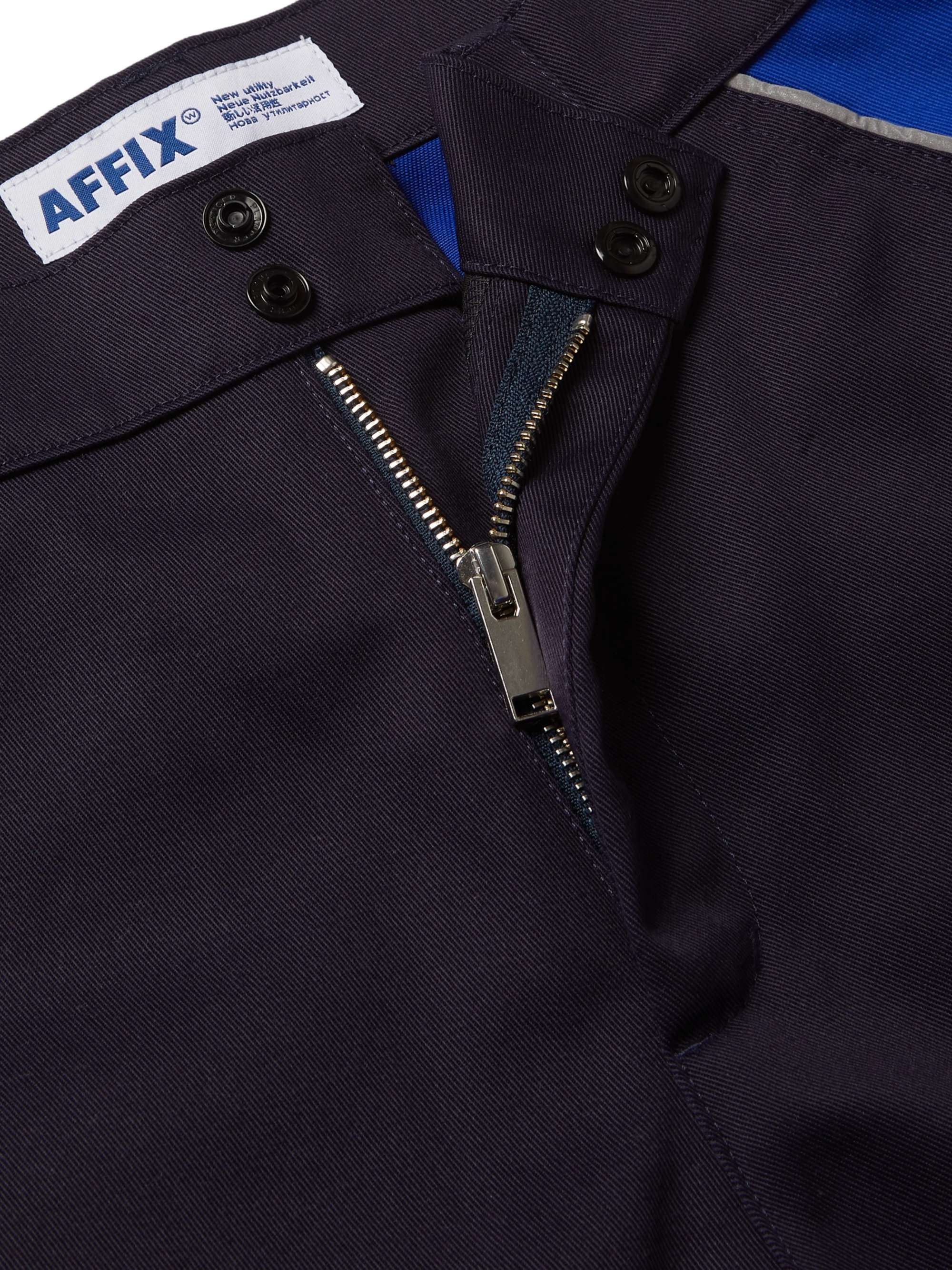 AFFIXWORKS(AFFXWRKS) Reflective-Trimmed Colour-Block Twill Trousers