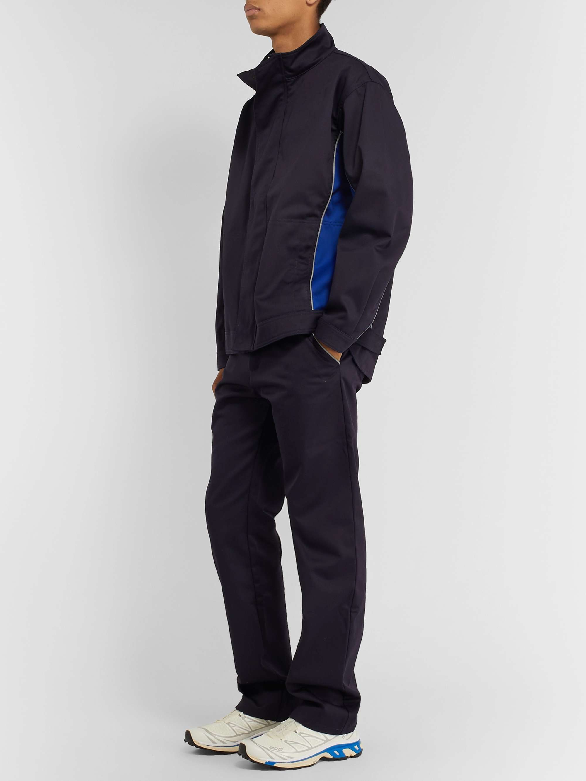 AFFIXWORKS(AFFXWRKS) Reflective-Trimmed Colour-Block Twill Trousers