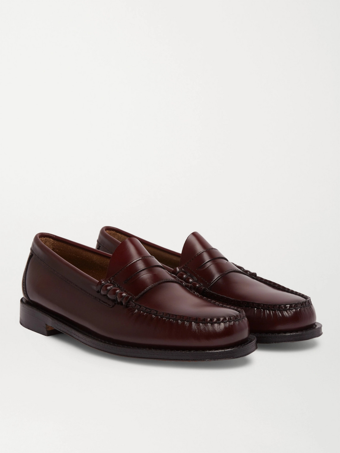 Shop G.h. Bass & Co. Weejuns Heritage Larson Leather Penny Loafers In Burgundy