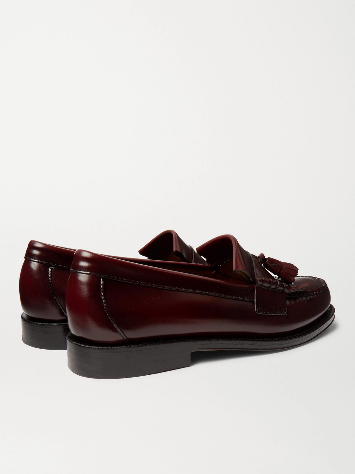 Shop G.h. Bass & Co. Weejuns Layton Kiltie Moc Ii Leather Tasselled Loafers In Burgundy