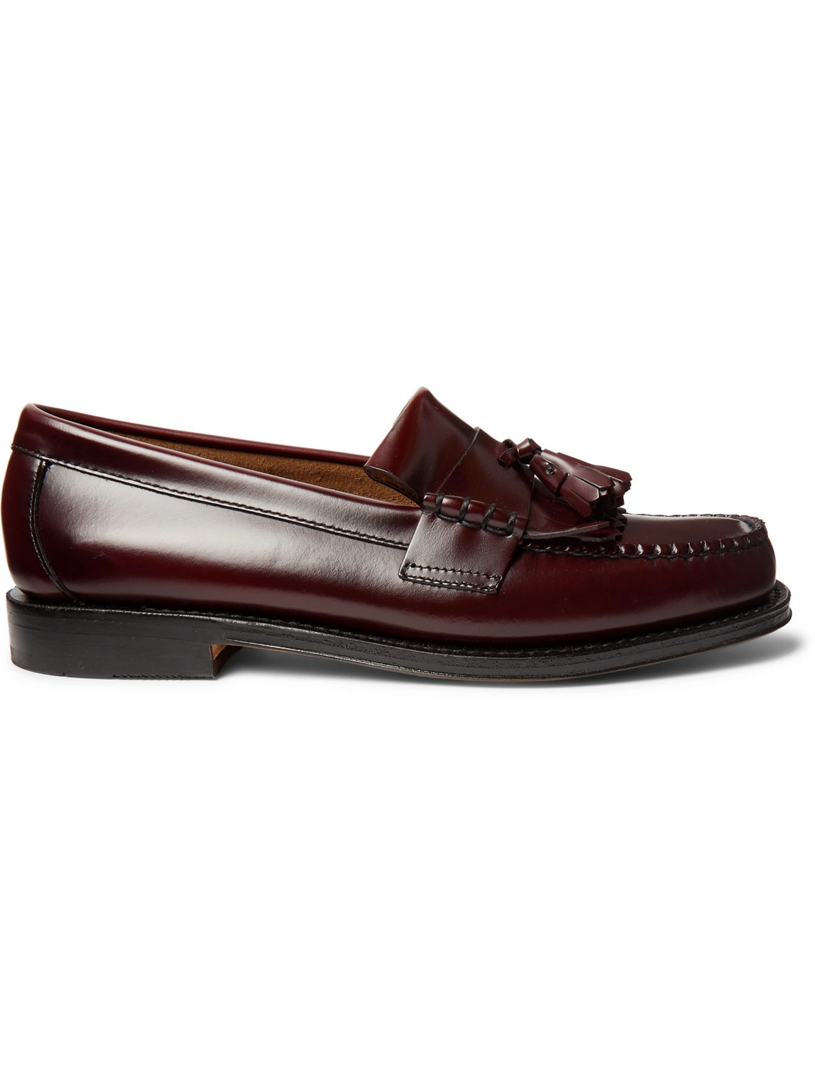 Shop G.h. Bass & Co. Weejuns Layton Kiltie Moc Ii Leather Tasselled Loafers In Burgundy