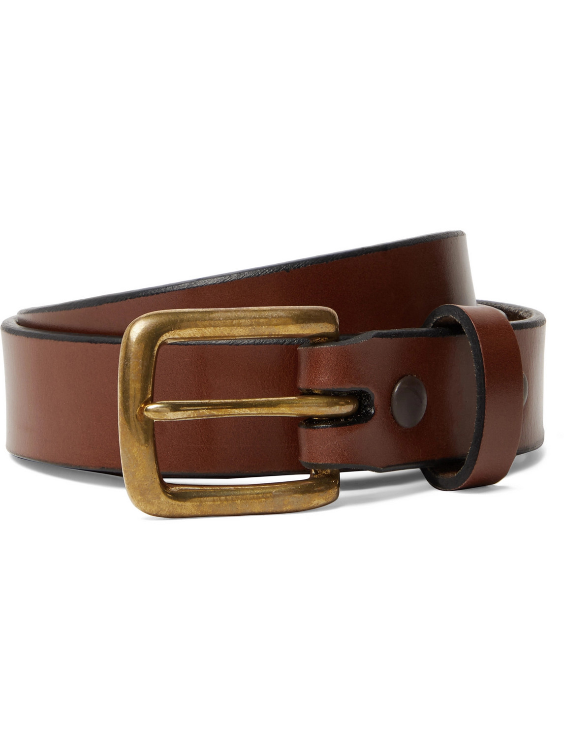 2.5cm Brown Leather Belt
