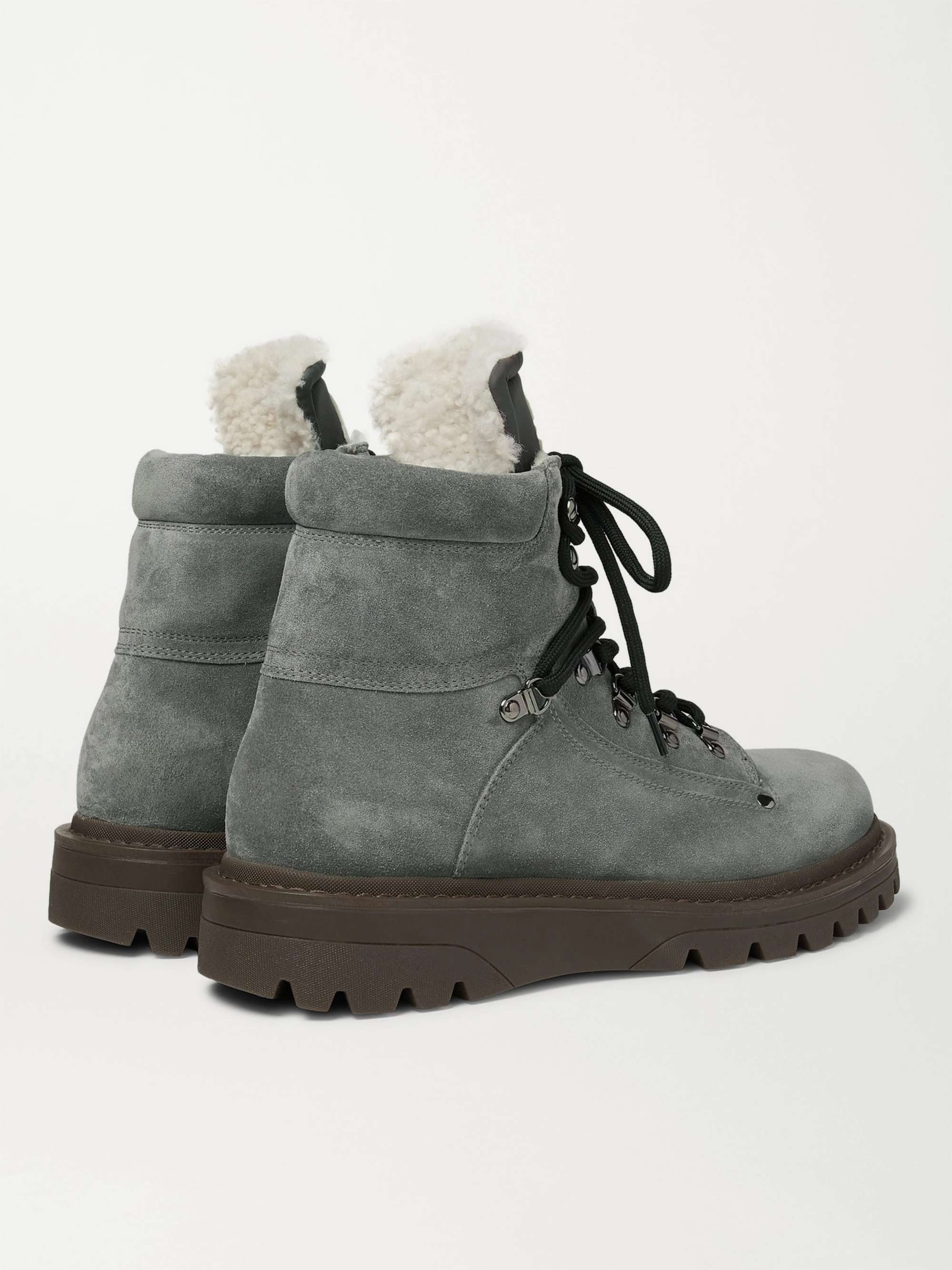 MONCLER Egide Shearling-Lined Suede Boots