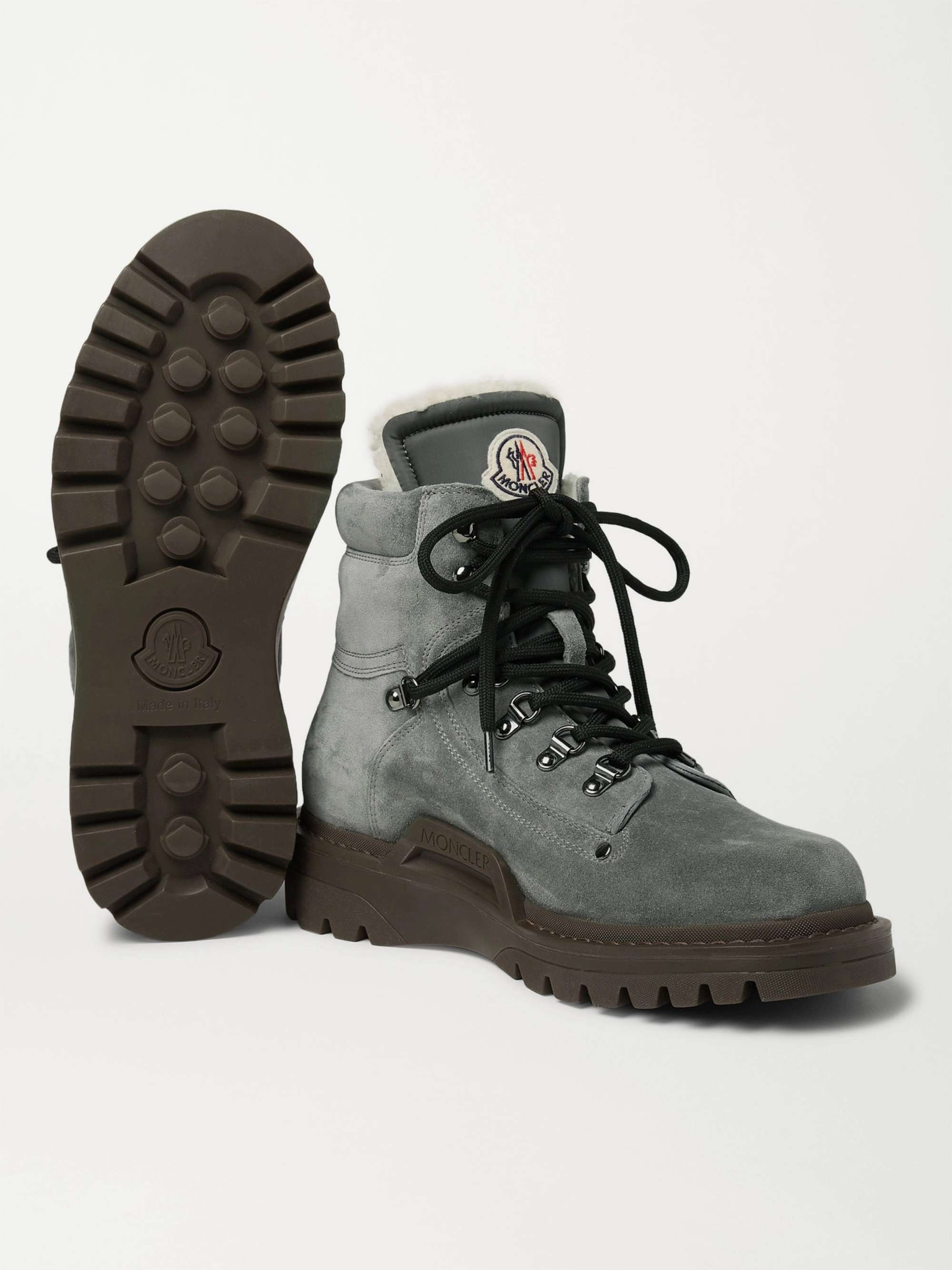 MONCLER Egide Shearling-Lined Suede Boots
