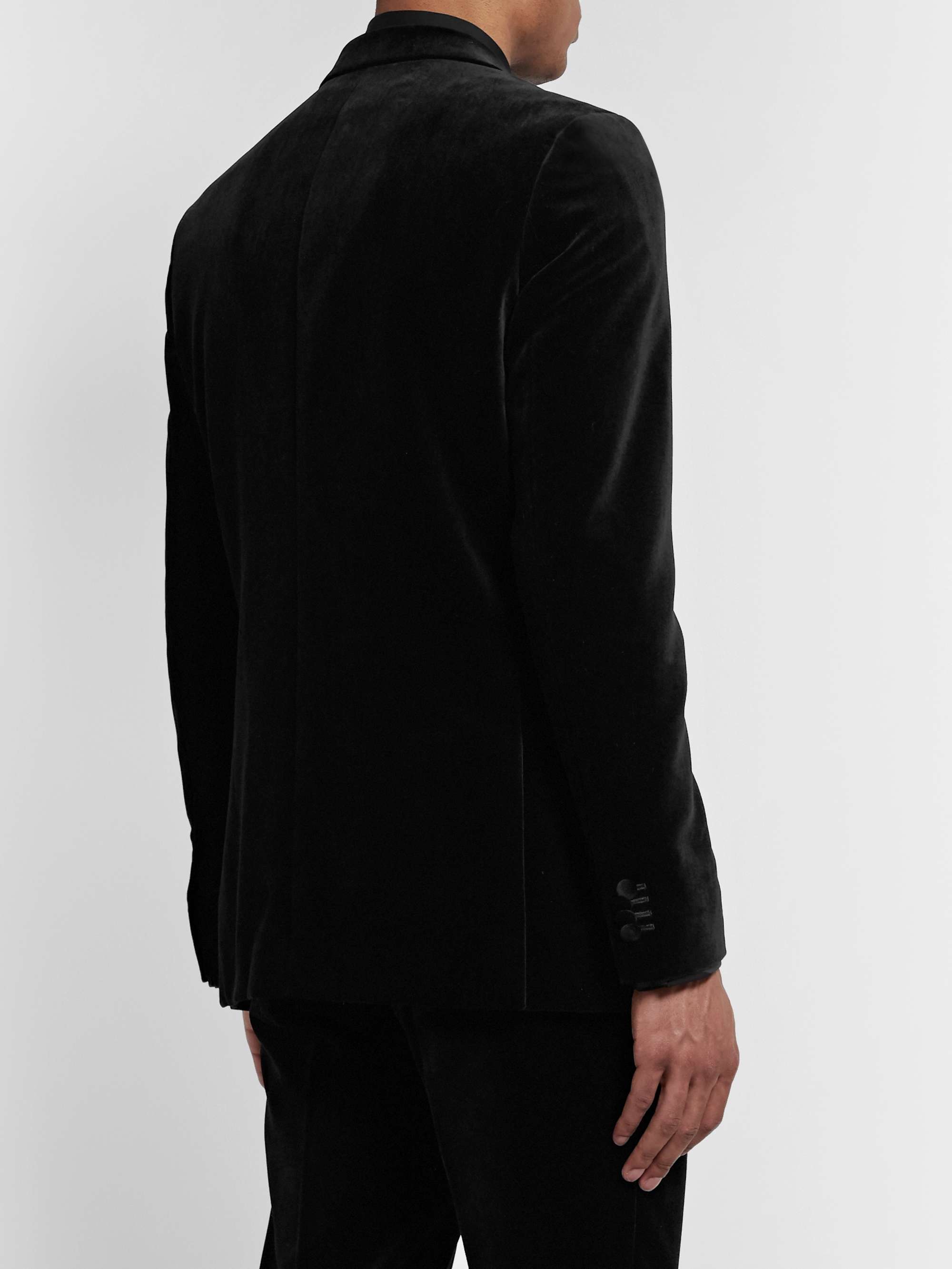 THE ROW Black Waris Slim-Fit Velvet Suit Jacket for Men | MR PORTER