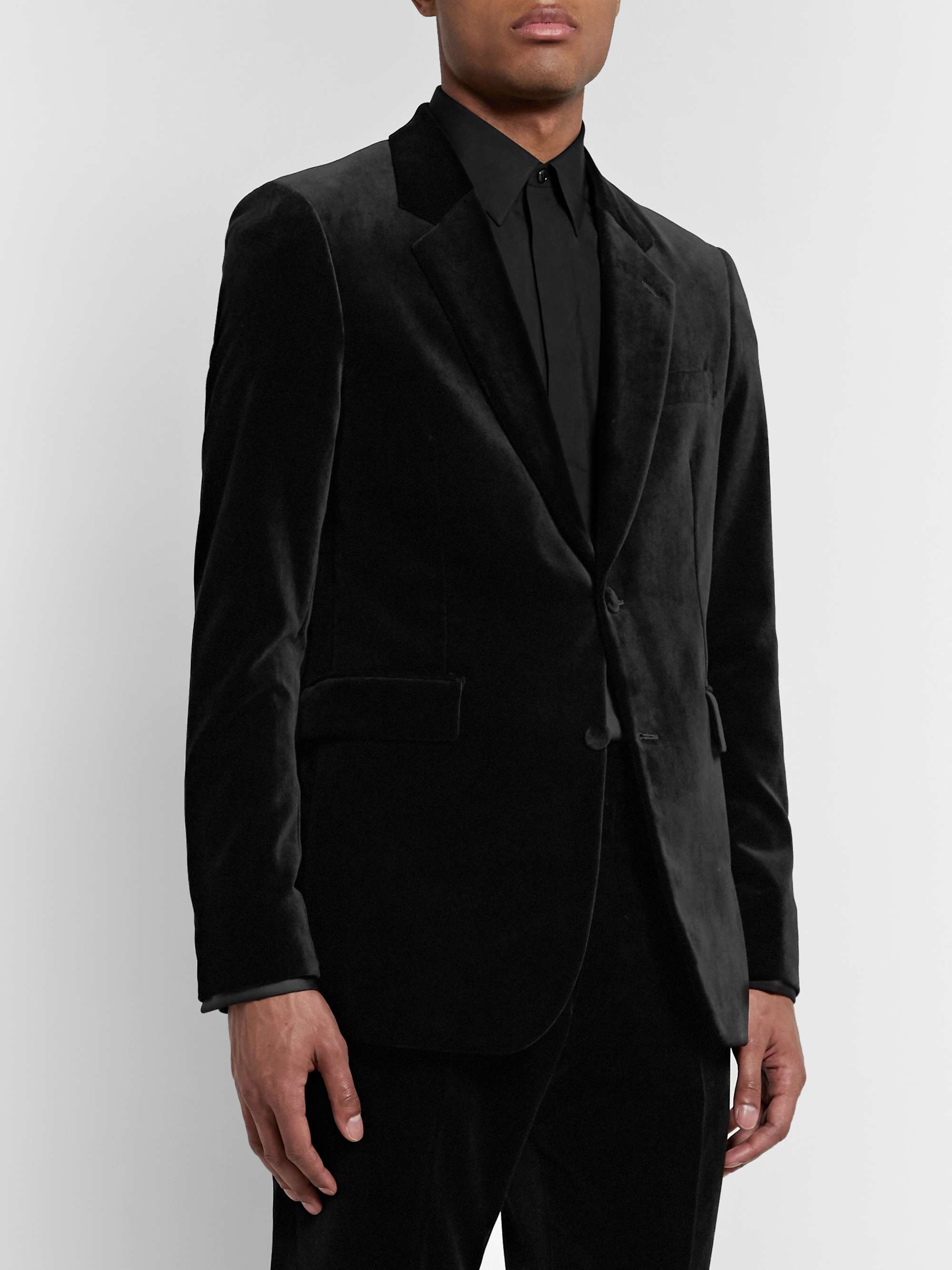 THE ROW Black Waris Slim-Fit Velvet Suit Jacket for Men | MR PORTER