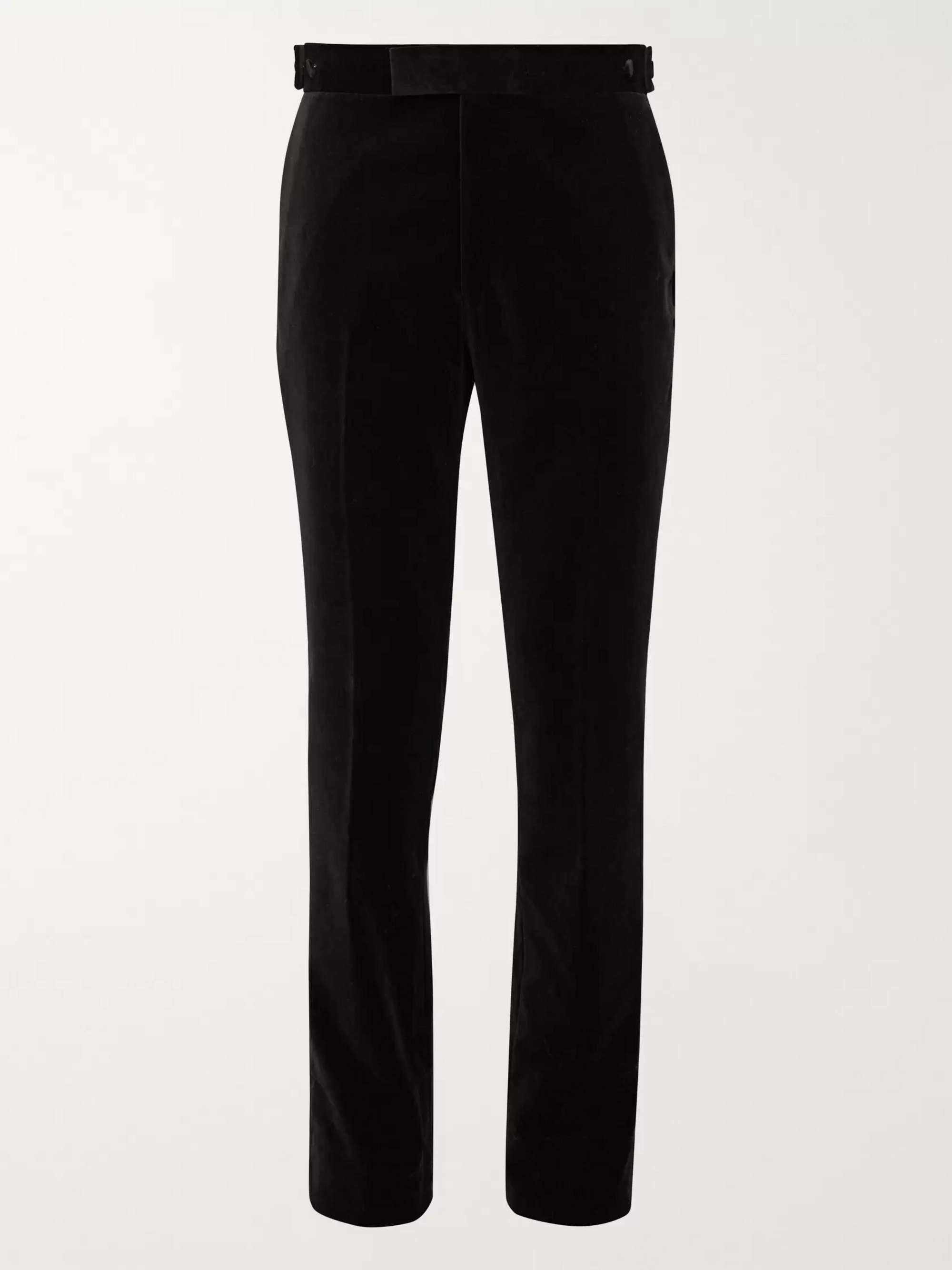 THE ROW Black Imran Slim-Fit Velvet Suit Trousers for Men | MR PORTER