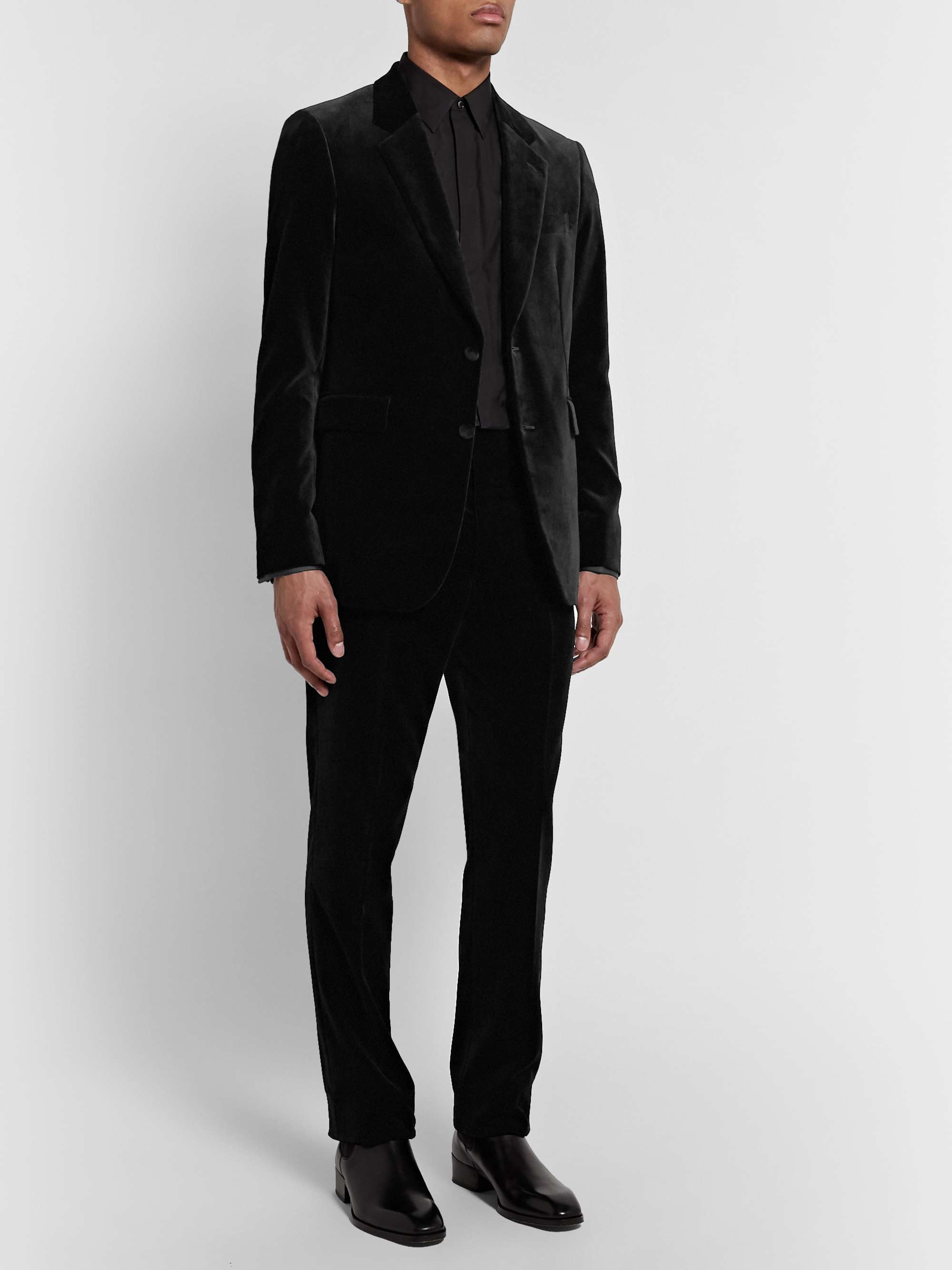 THE ROW Black Imran Slim-Fit Velvet Suit Trousers for Men | MR PORTER