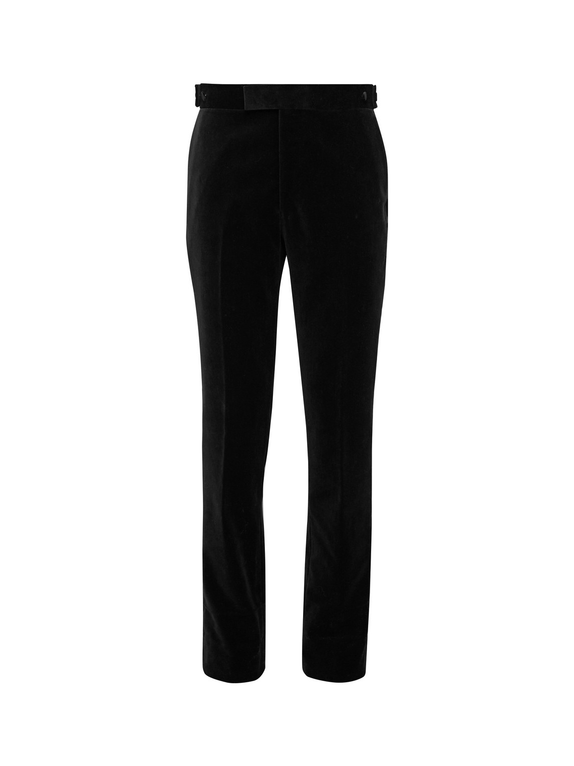 Black Imran Slim-Fit Velvet Suit Trousers