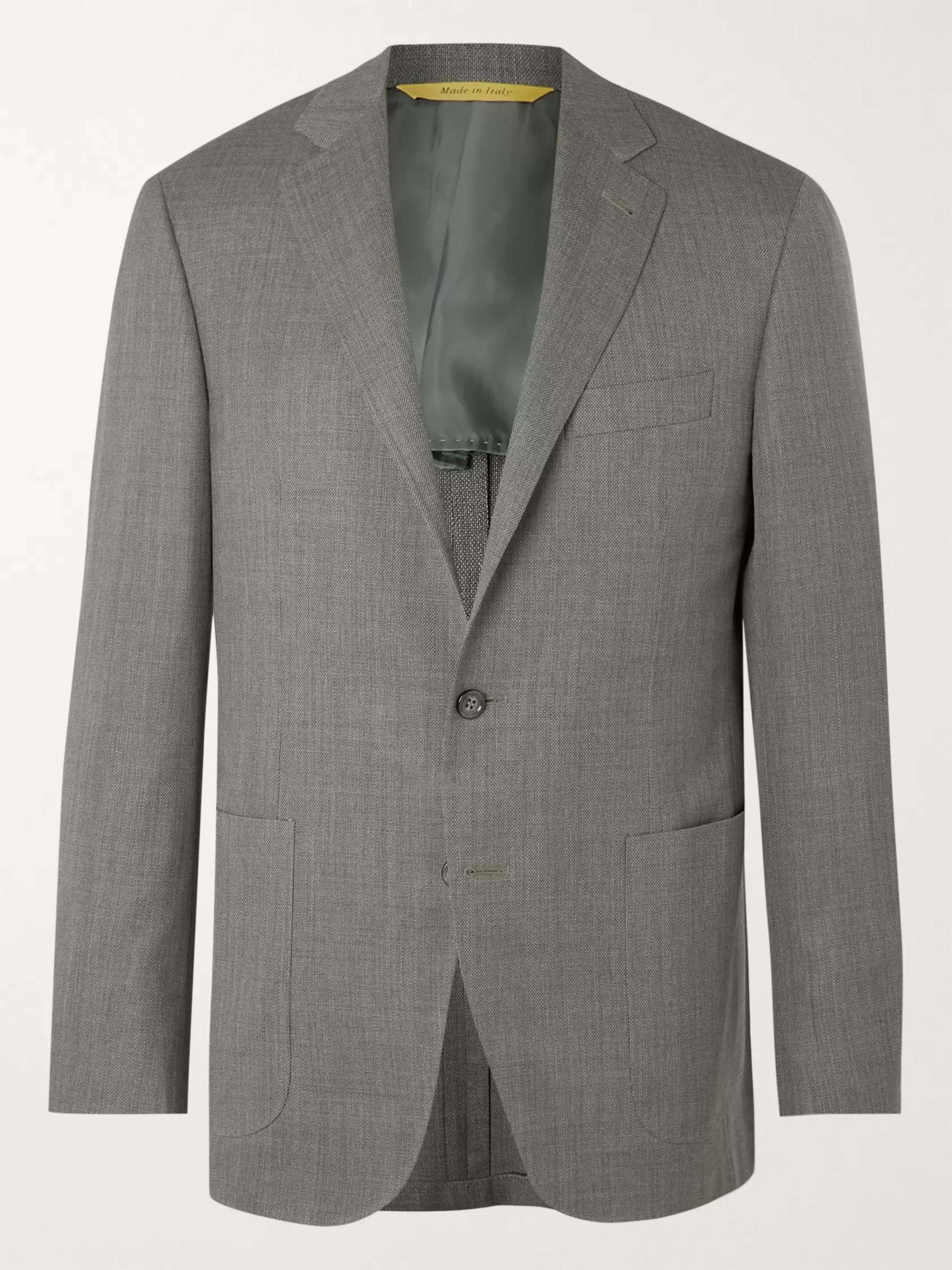 CANALI Kei Slim-Fit Unstructured Super 130s Hopsack Wool Blazer
