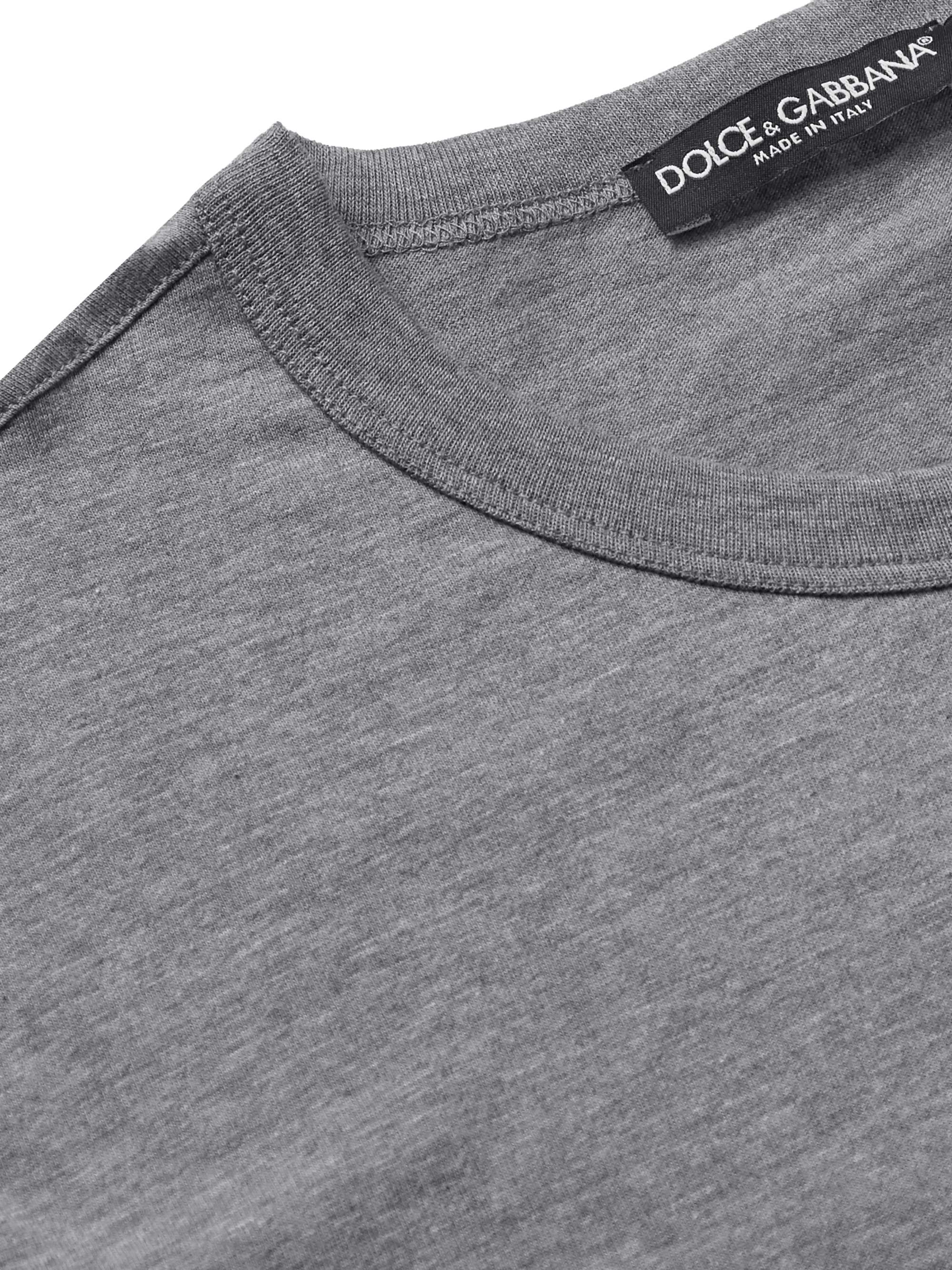 DOLCE&GABBANA Slim-Fit Logo-Appliquéd Cotton-Jersey T-Shirt