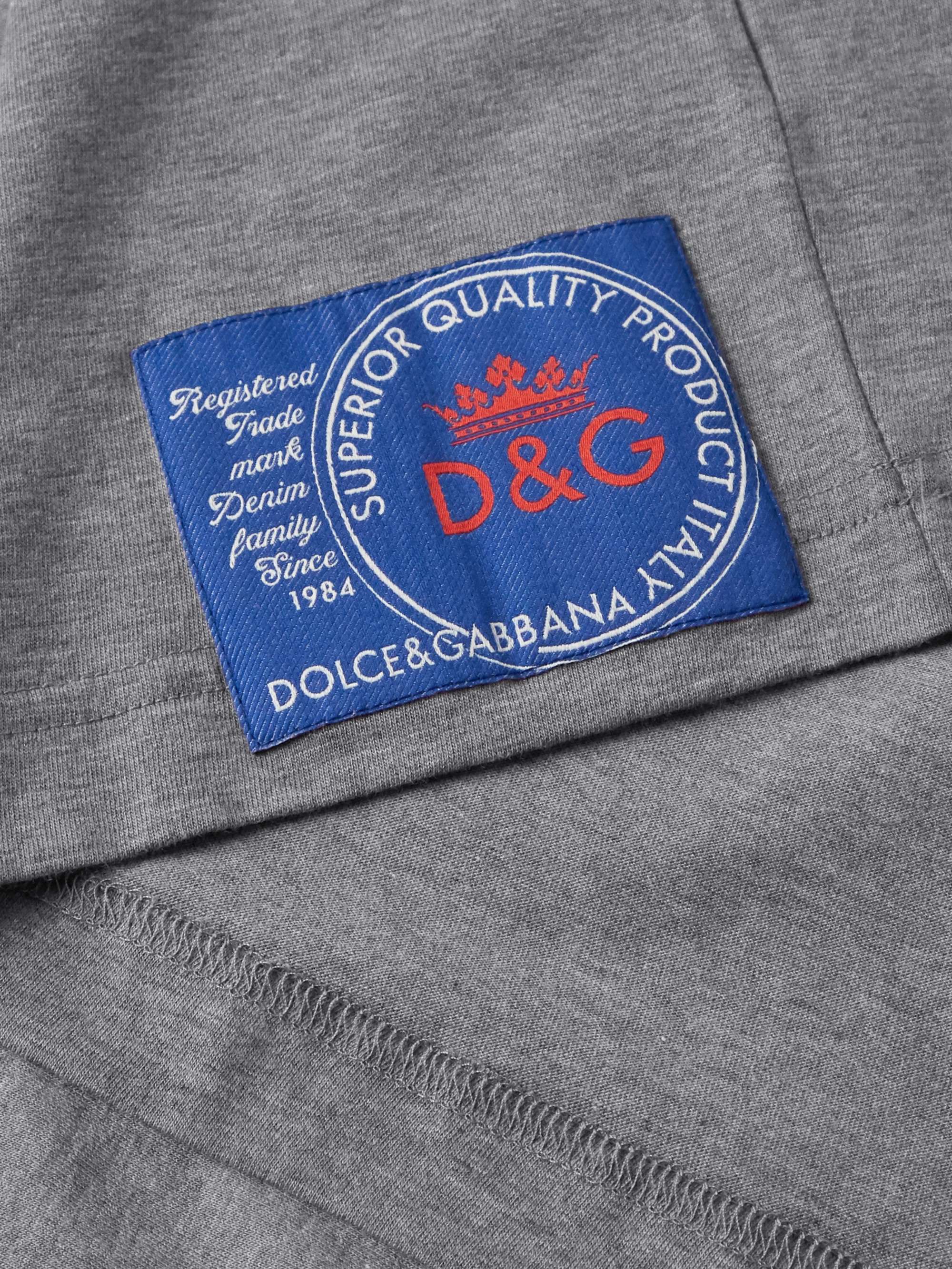 DOLCE&GABBANA Slim-Fit Logo-Appliquéd Cotton-Jersey T-Shirt