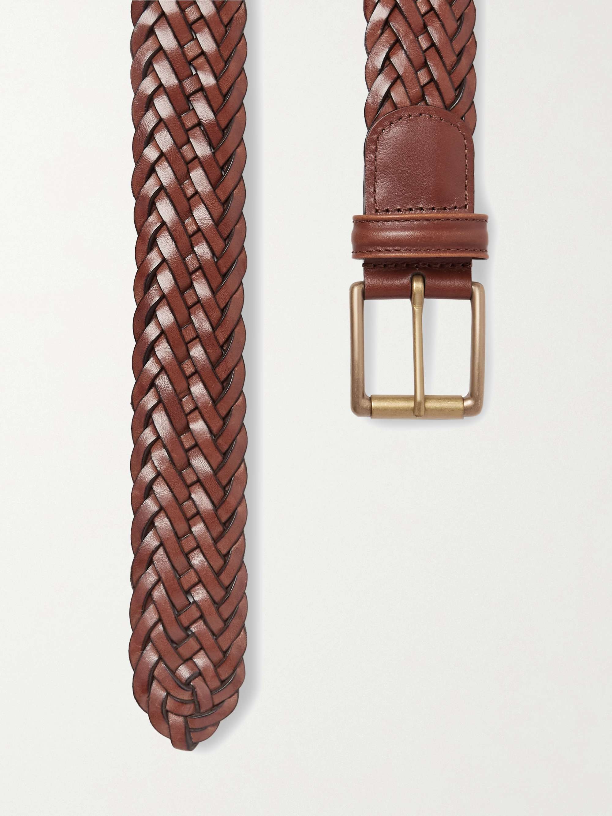 ANDERSON'S 3.5cm Woven Leather Belt for Men