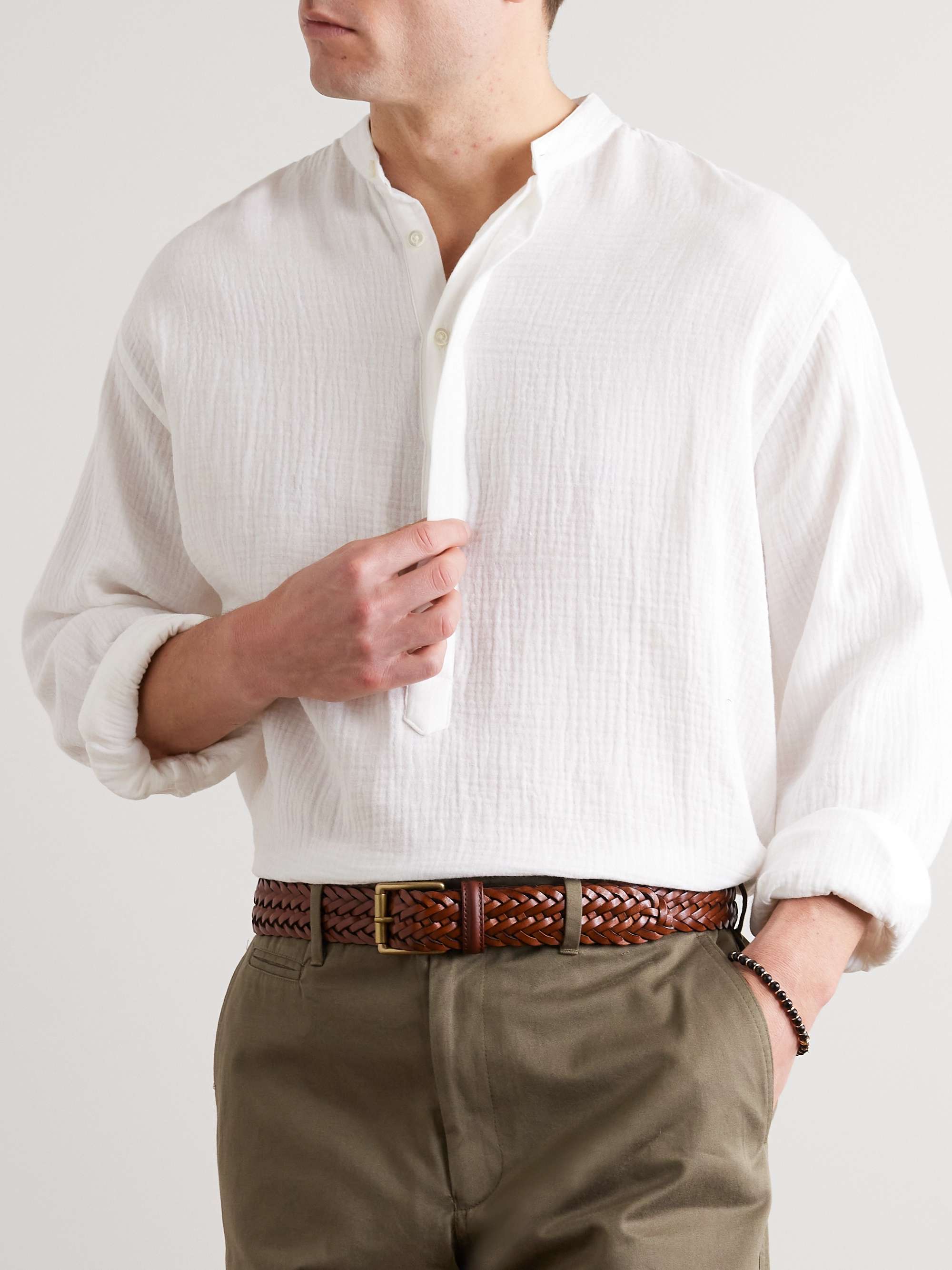 ANDERSON'S 3.5cm Woven Leather Belt