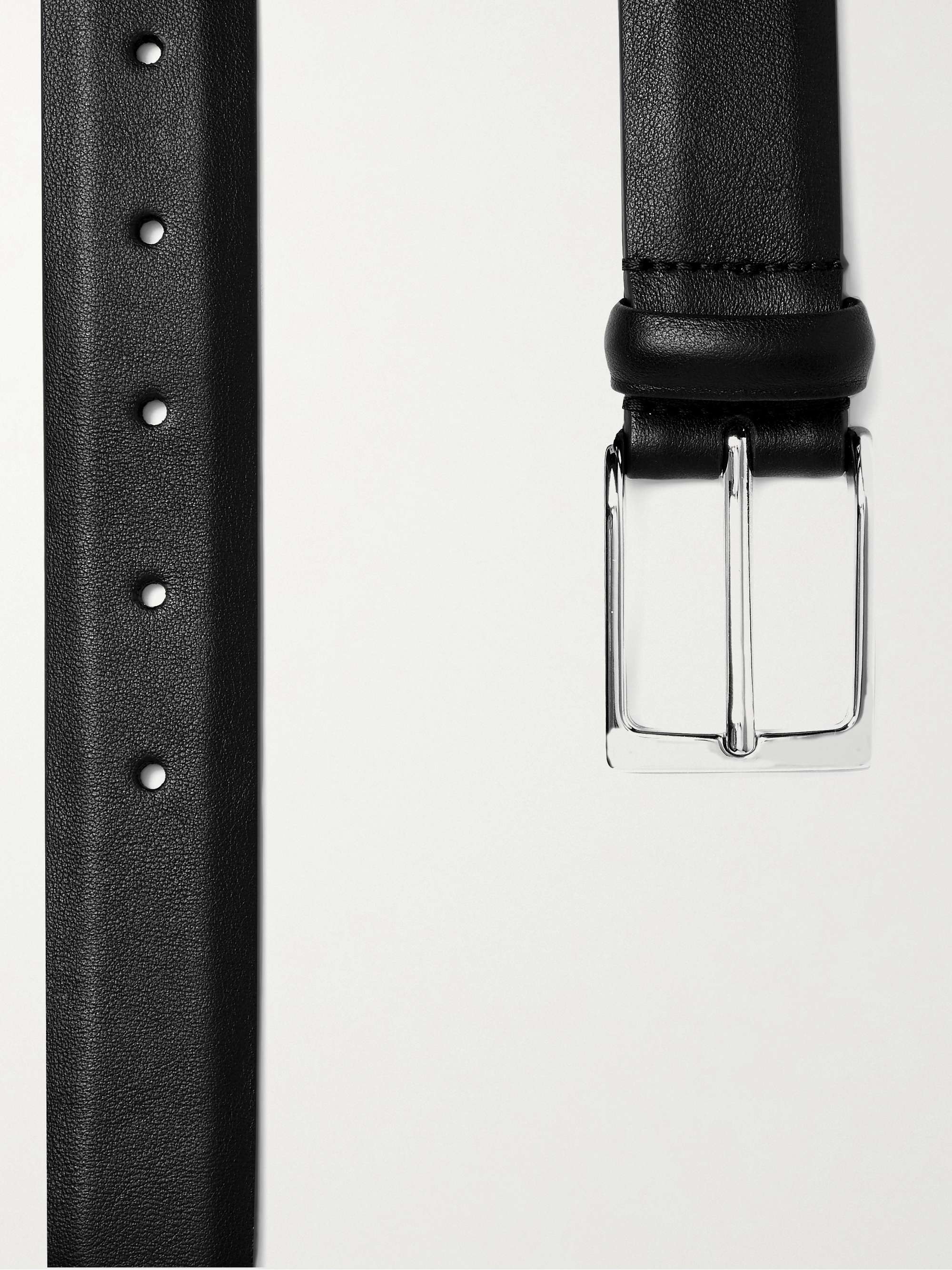 ANDERSON'S 3cm Black Leather Belt