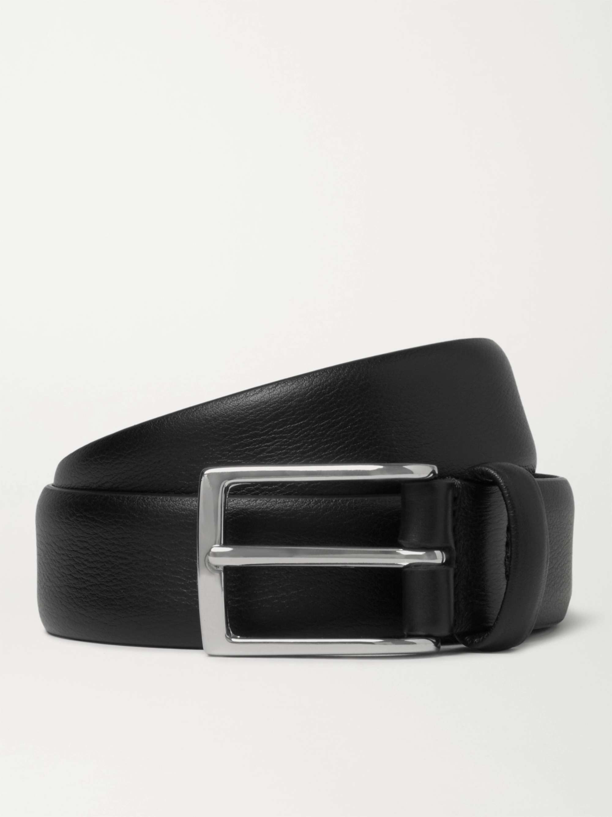 black leather belt buckle