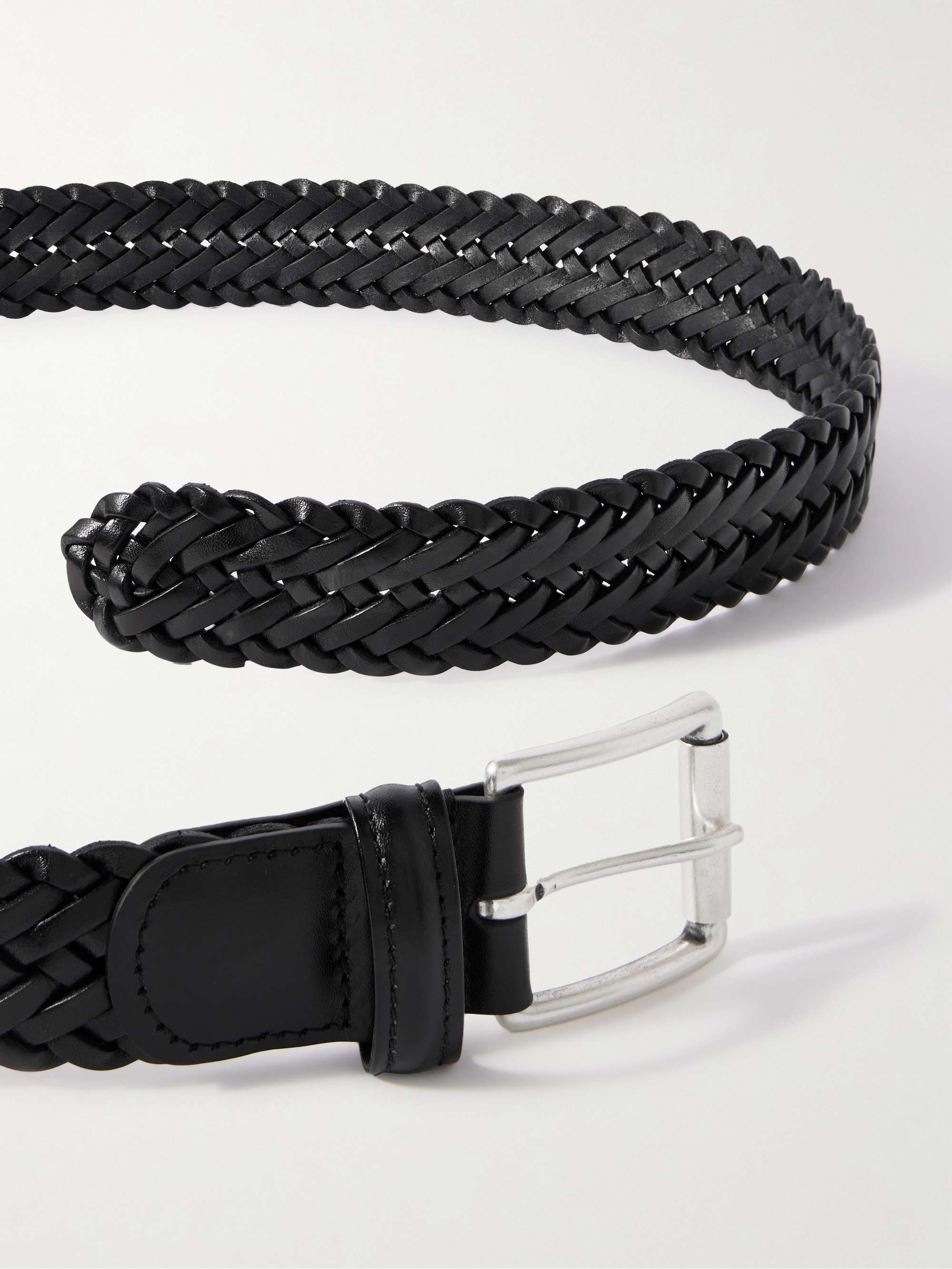 ANDERSON'S 3.5cm Woven Leather Belt