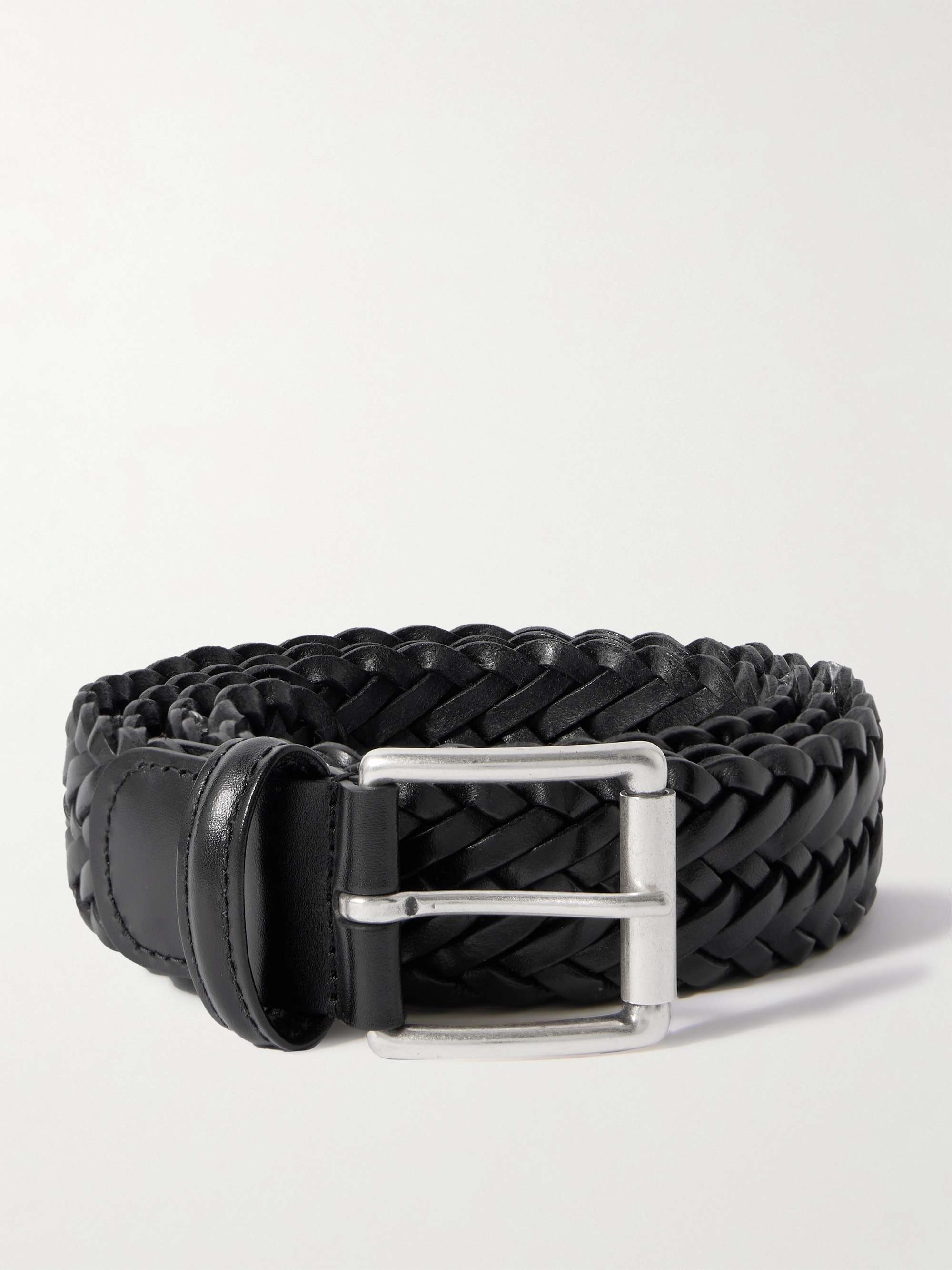 3.5cm Woven Leather Belt