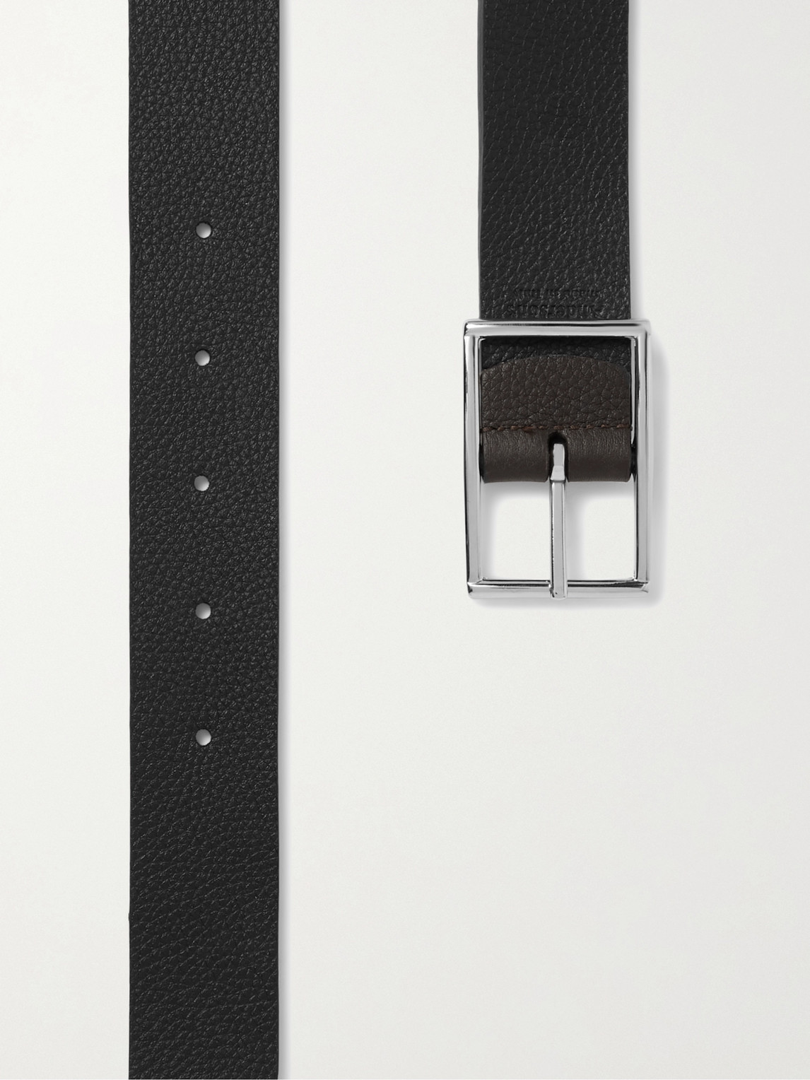 Shop Anderson's 3cm Black And Dark-brown Reversible Leather Belt
