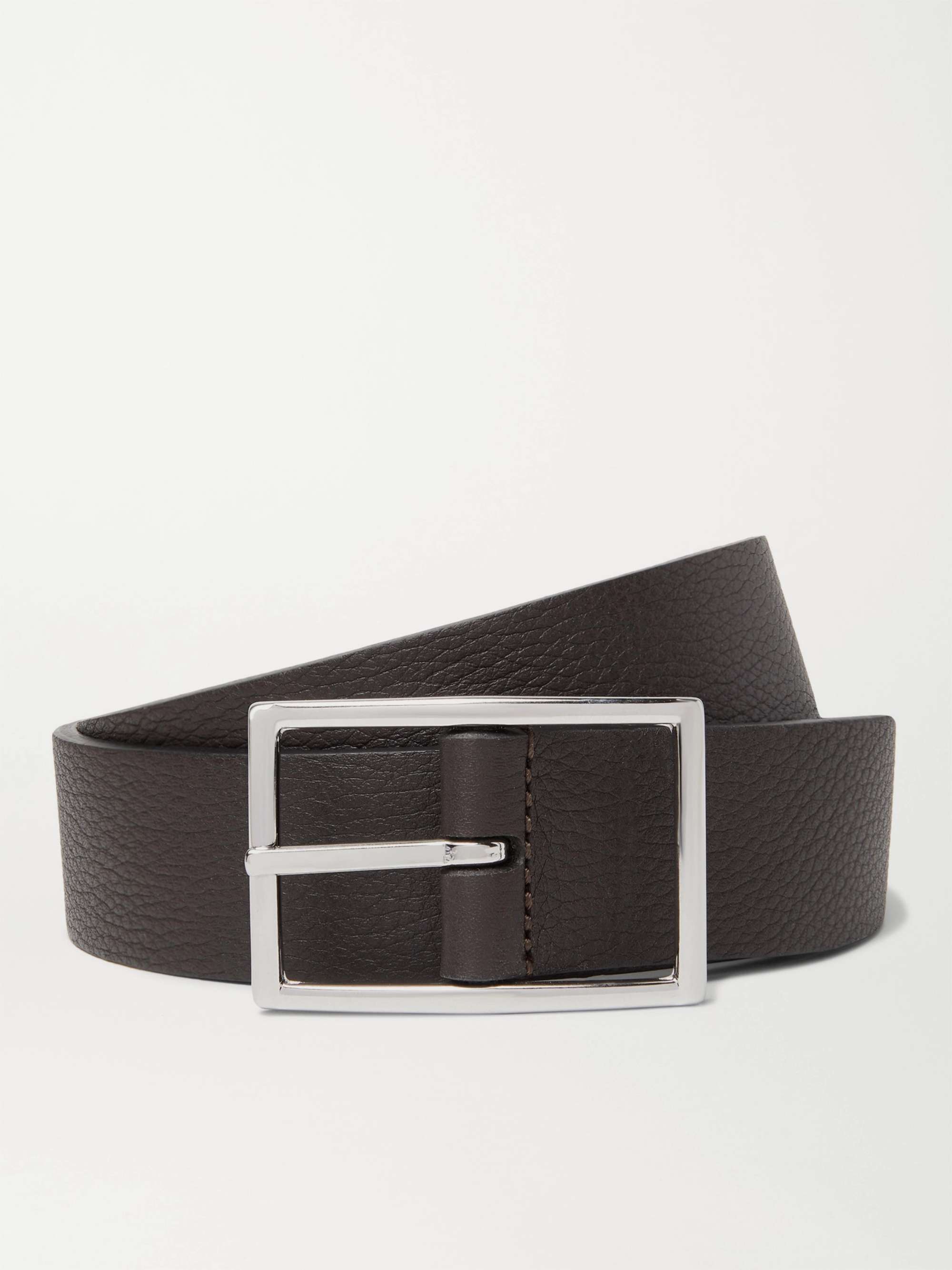 Black/brown 30 mm reversible leather belt - Luxury Belts