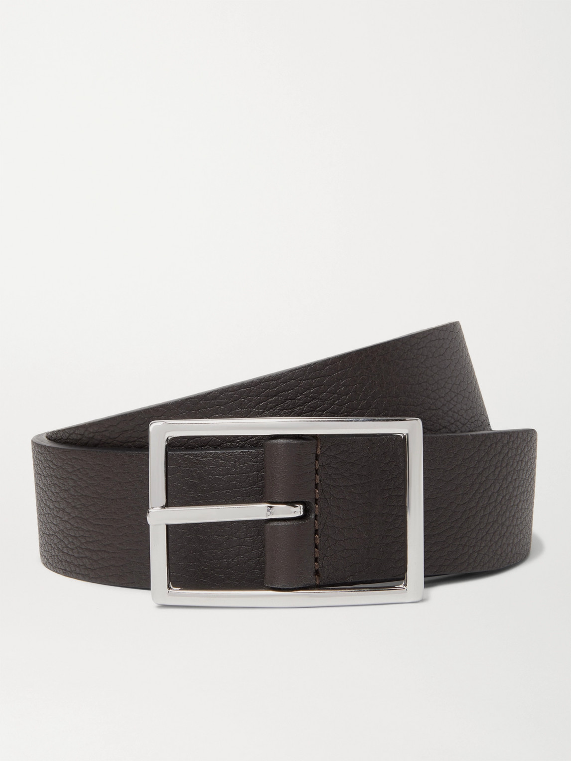 3cm Black and Dark-Brown Reversible Leather Belt