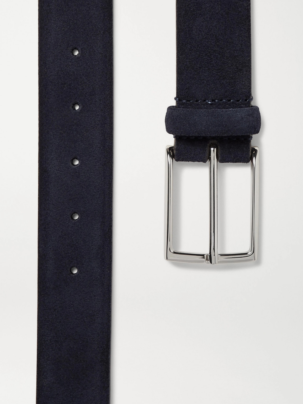 Shop Anderson's 3.5cm Navy Suede Belt In Blue