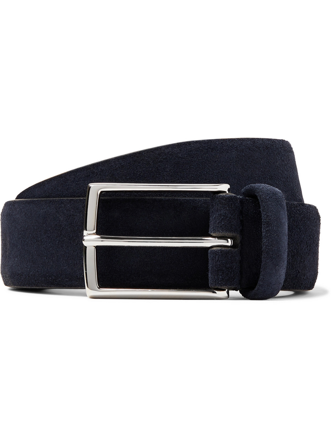 Anderson's 3.5cm Navy Suede Belt In Blue