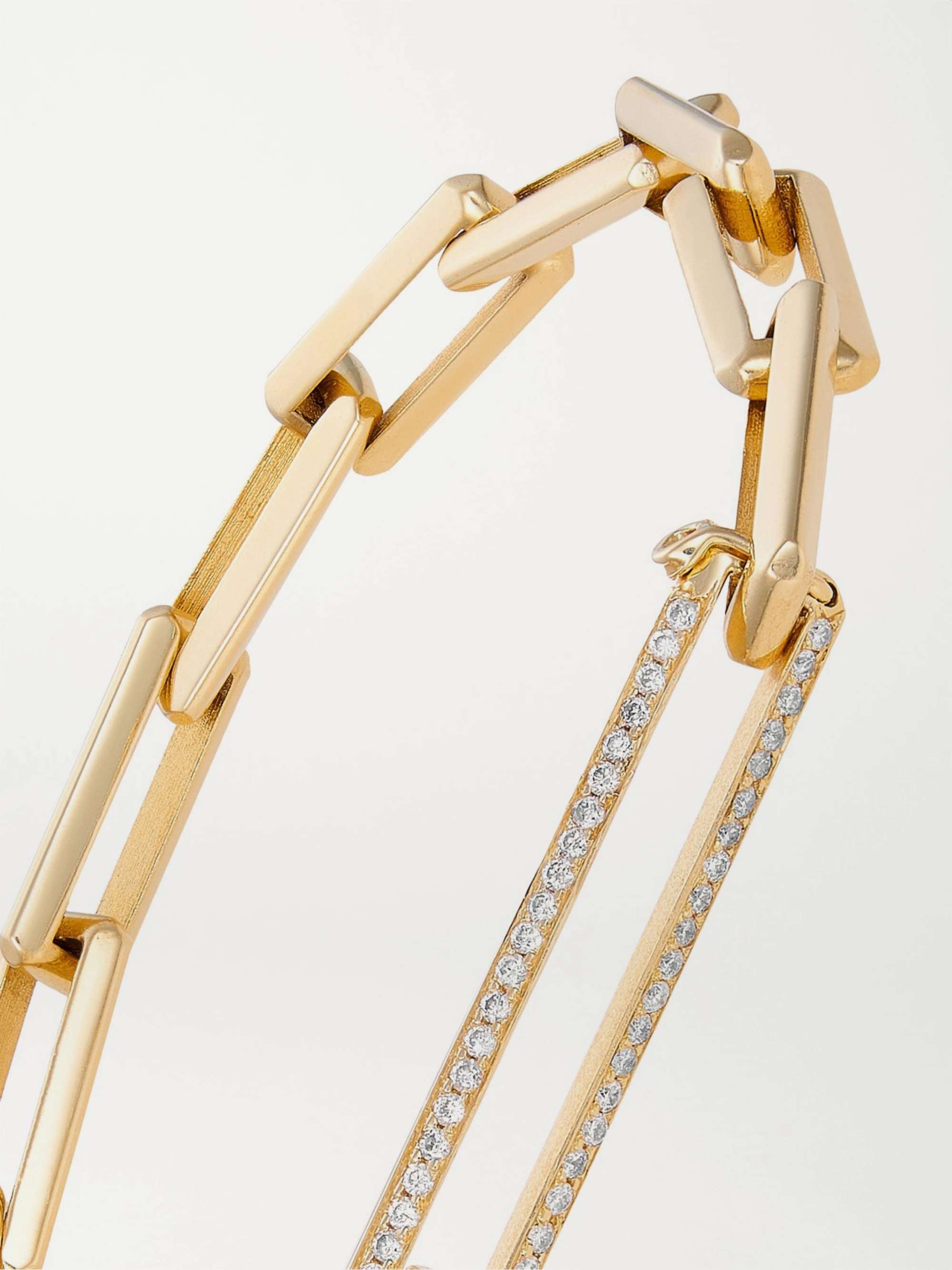 LUIS MORAIS 14-Karat Gold Diamond Chain Bracelet