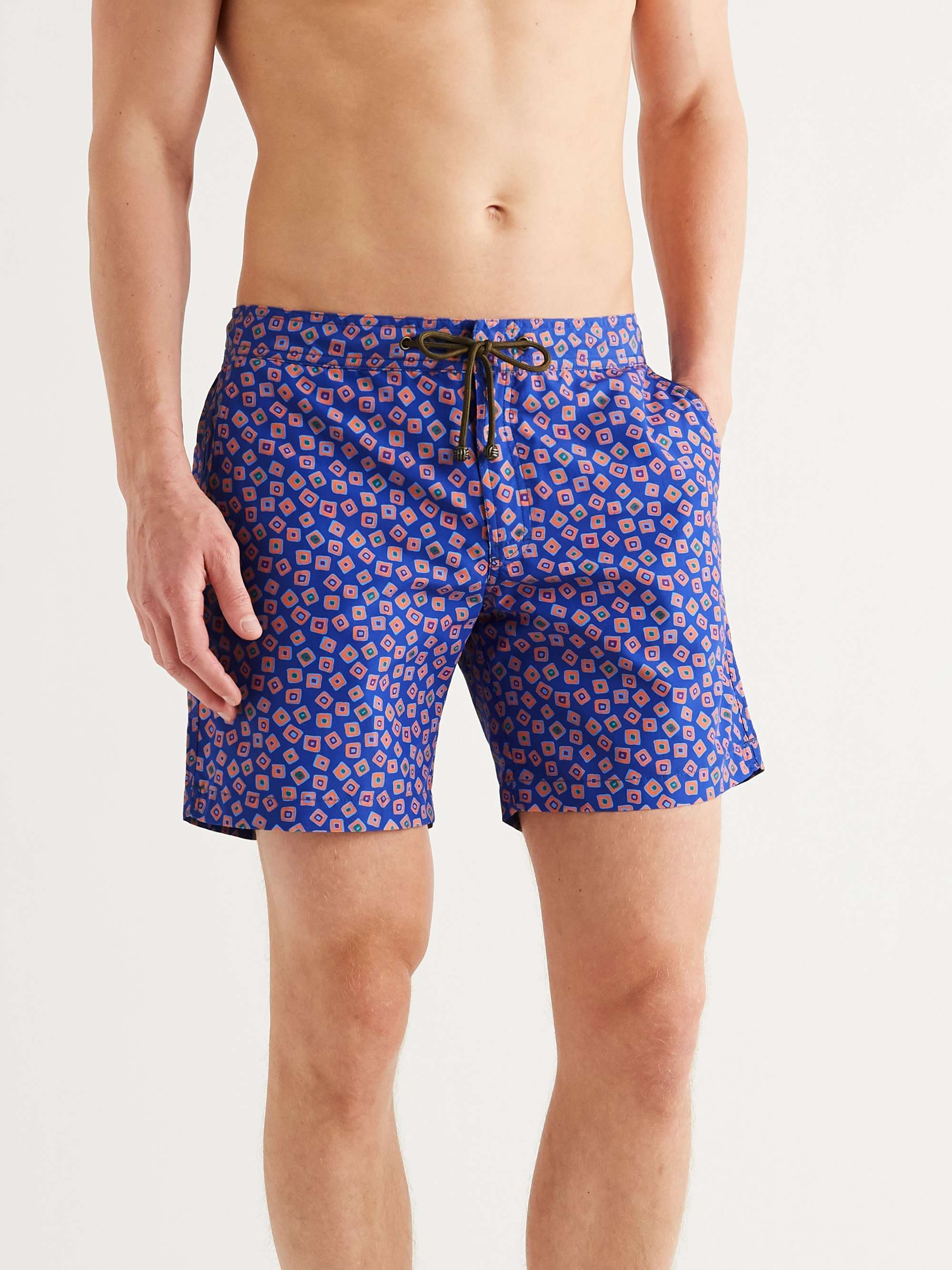 THORSUN + Charvet Mid-Length Printed Swim Shorts