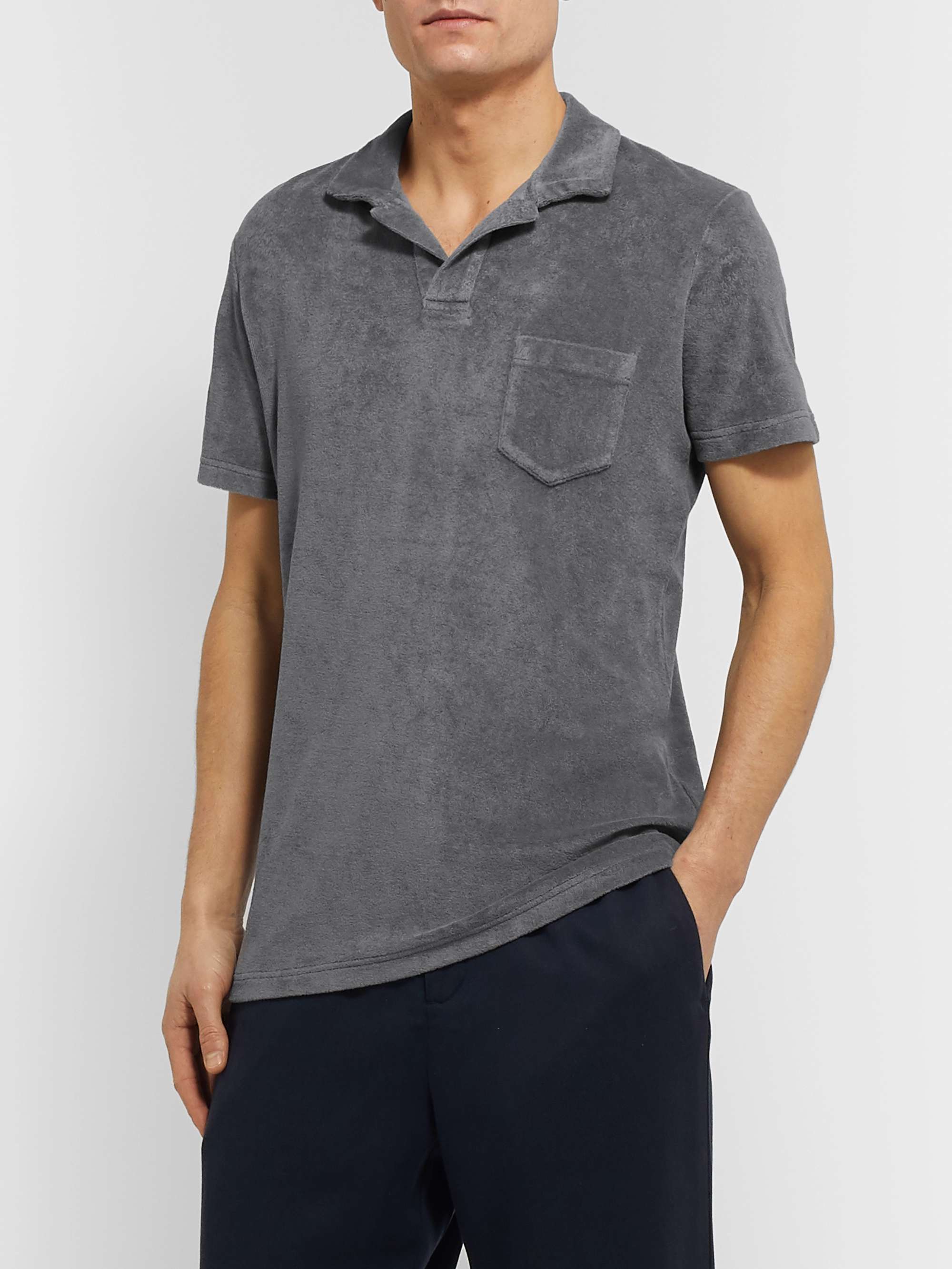 ORLEBAR BROWN Slim-Fit Camp-Collar Cotton-Terry Polo Shirt | MR PORTER