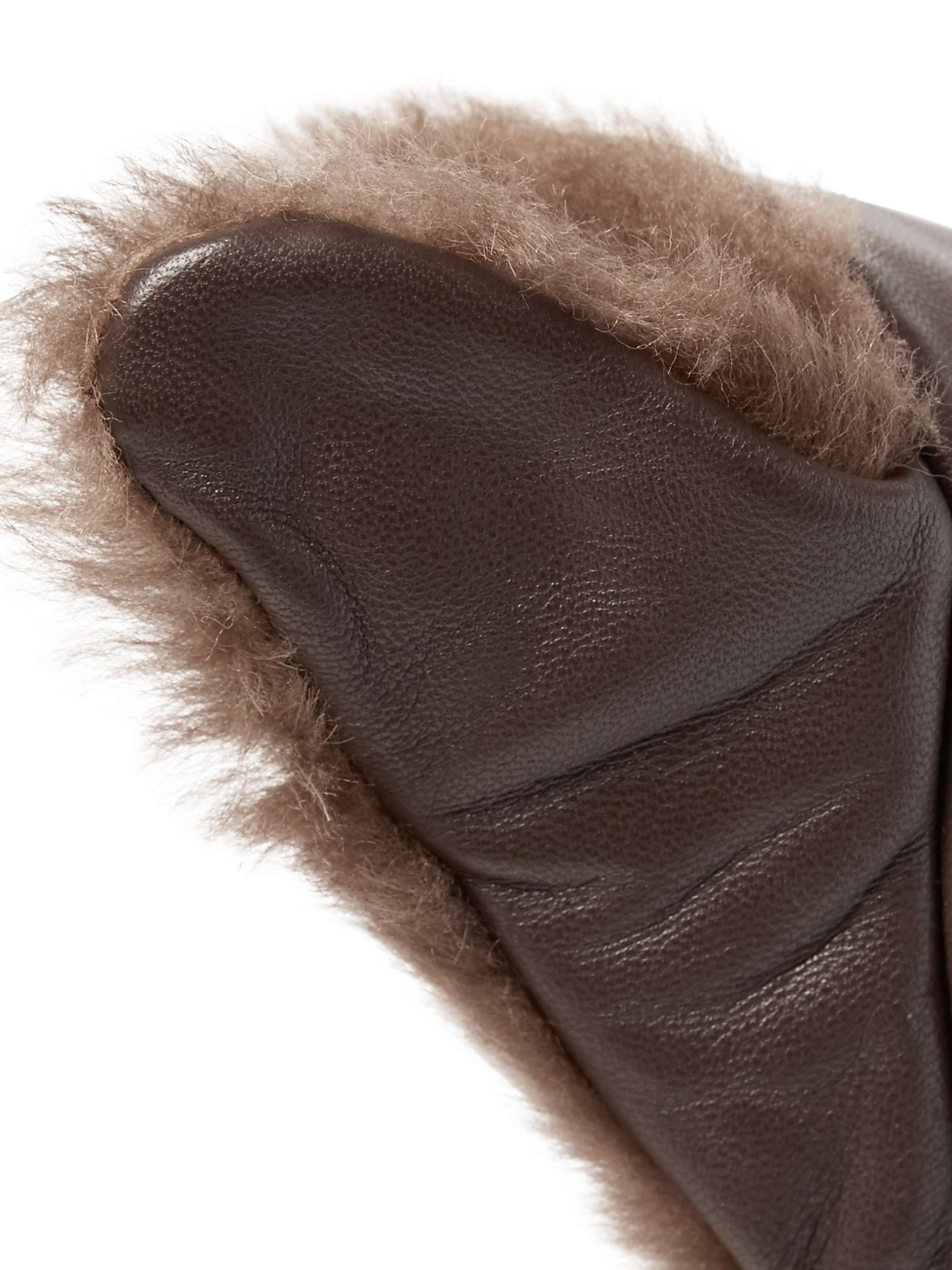 LORENZI MILANO Shearling and Leather Shoeshine Mitt
