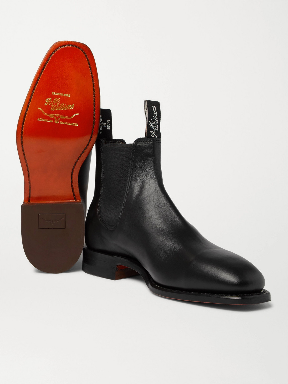 Shop R.m.williams Craftsman Leather Chelsea Boots In Black