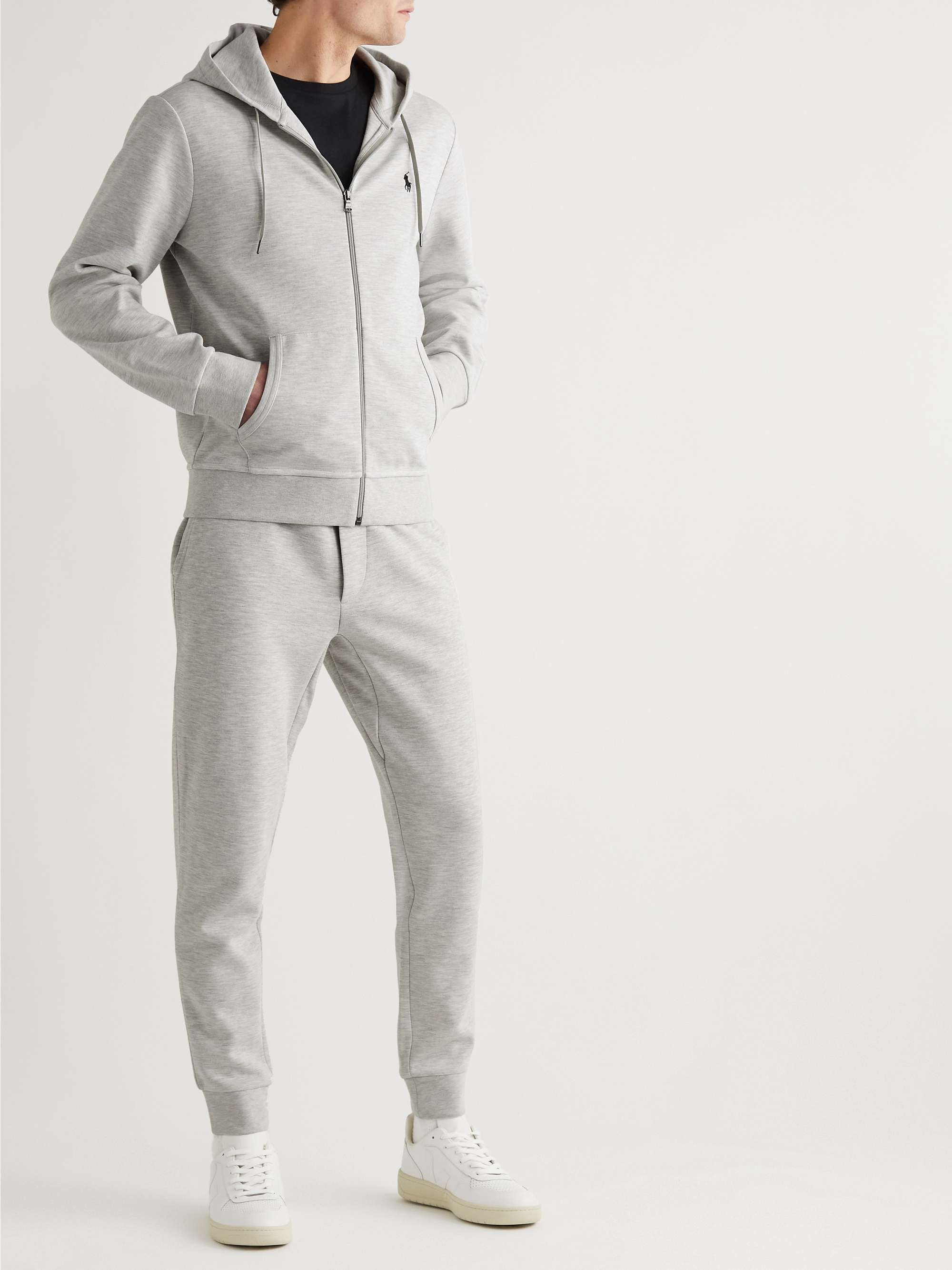 Polo Ralph Lauren Mélange Jersey Zip-Up Hoodie - Men - Light Gray Sweats - XXL