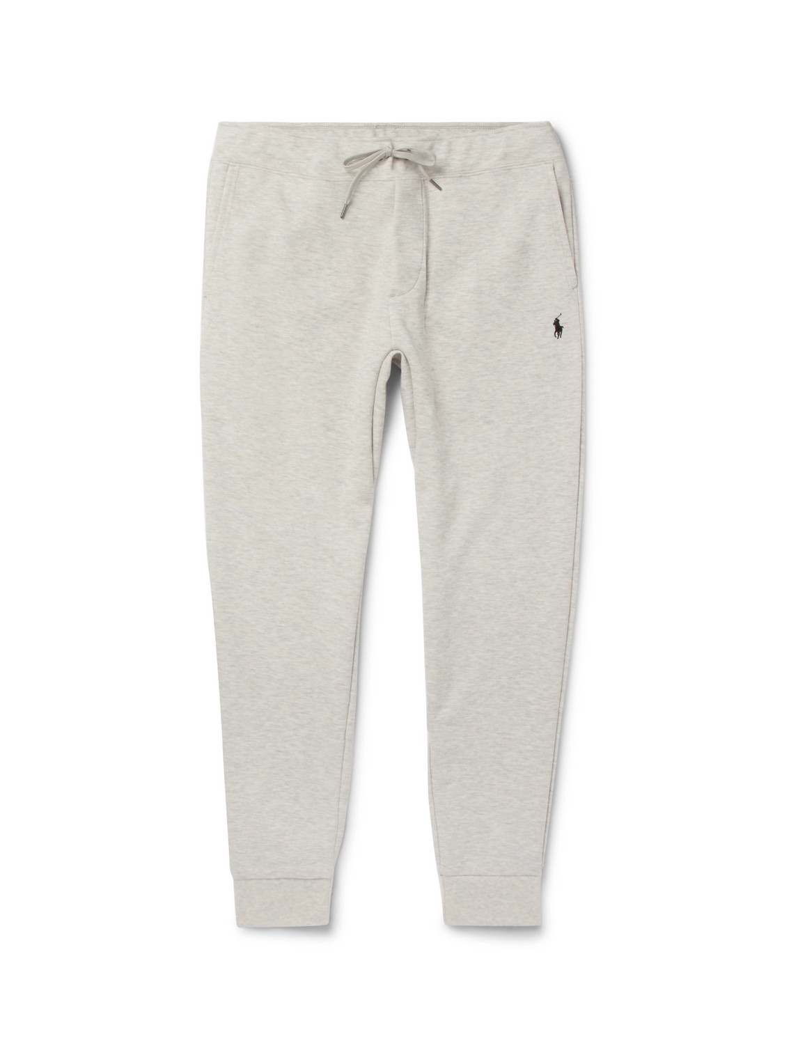 Polo Ralph Lauren Slim-fit Mélange Tapered Jersey Sweatpants In Gray