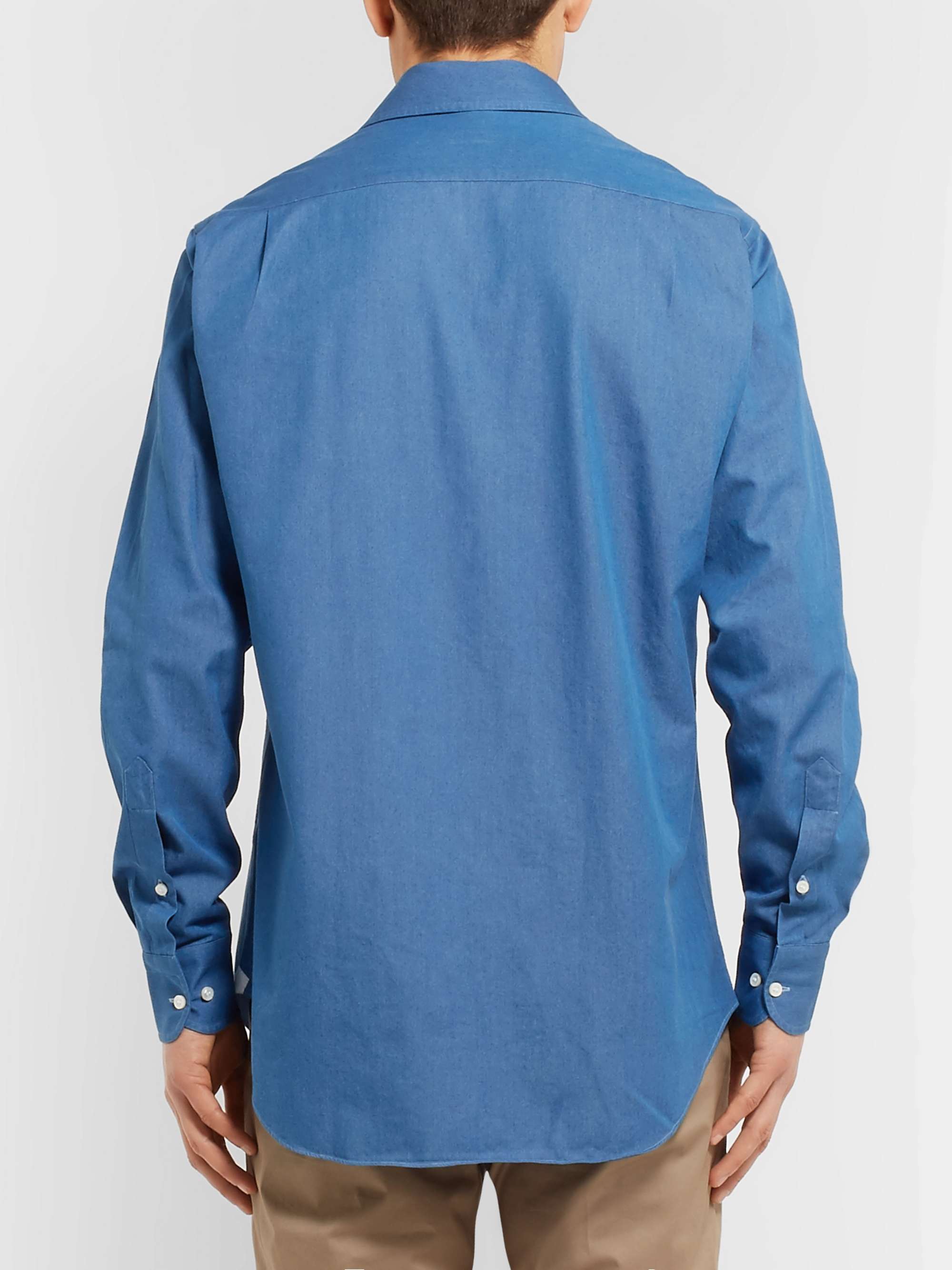 LORO PIANA Washed Cotton-Chambray Shirt