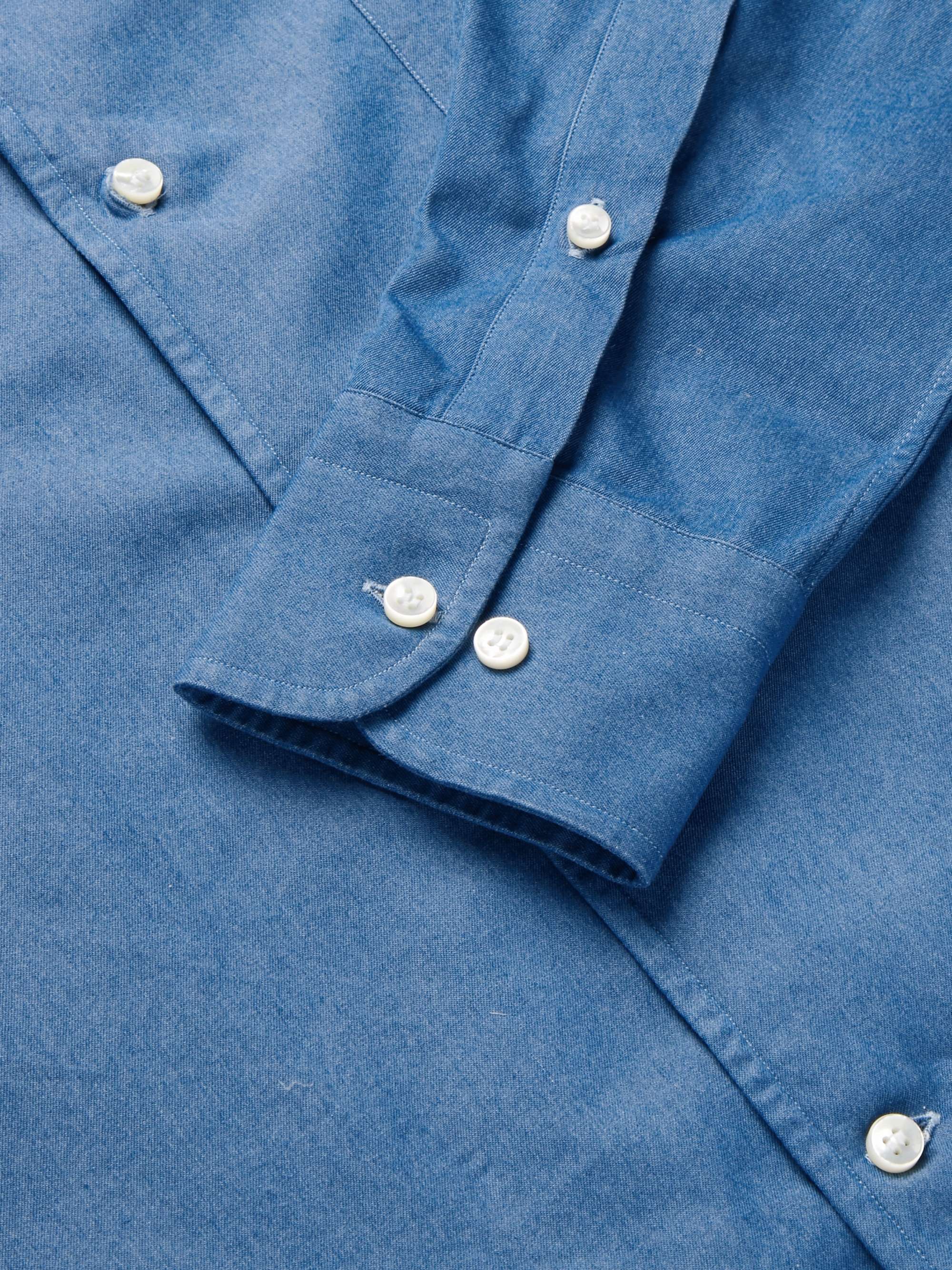 LORO PIANA Washed Cotton-Chambray Shirt
