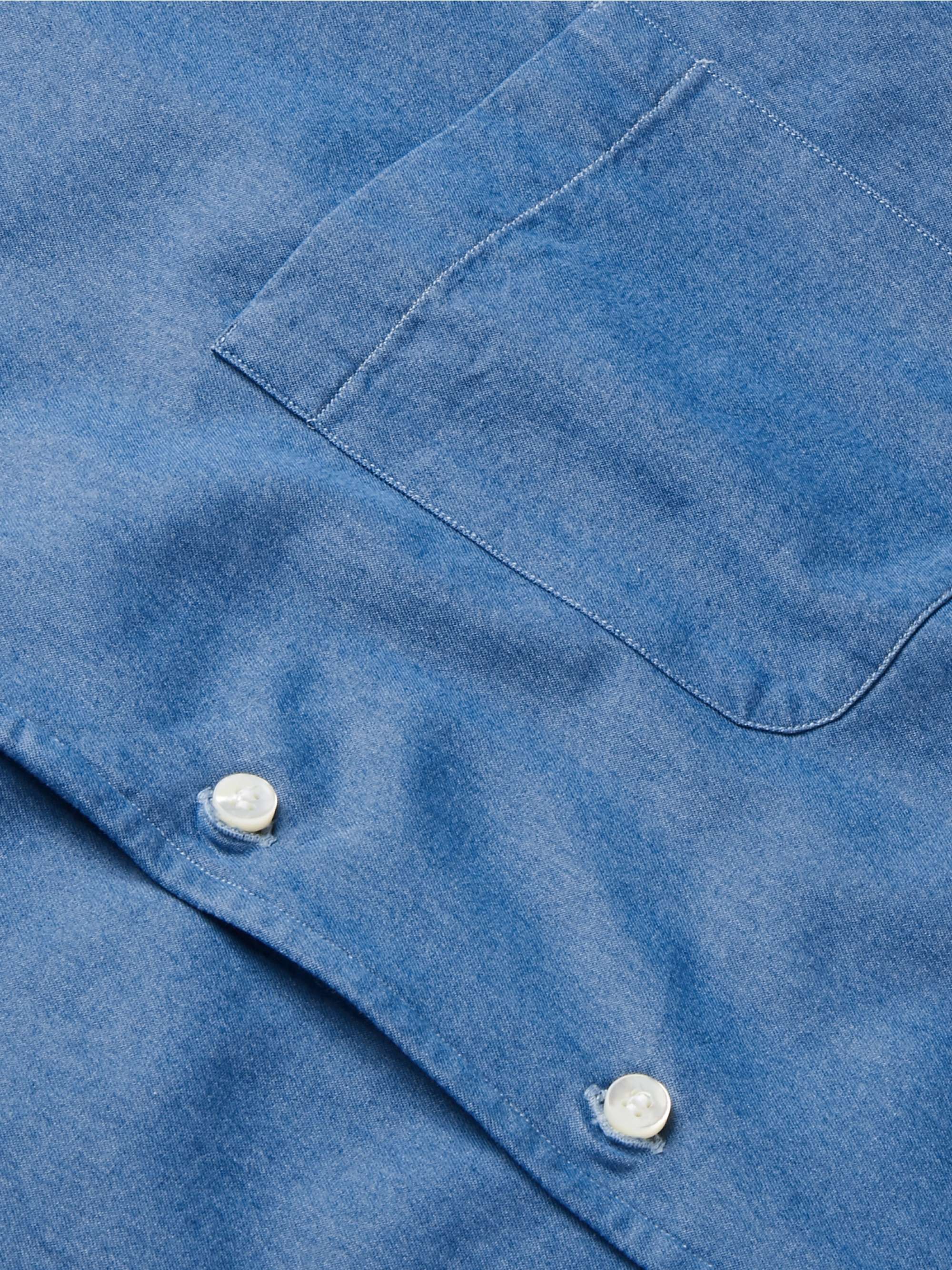 LORO PIANA Washed Cotton-Chambray Shirt