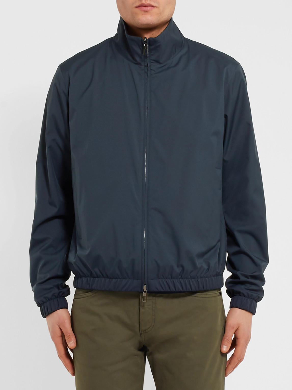 Shop Loro Piana Reversible Windmate Storm System Shell And Cashmere Bomber Jacket In Blue