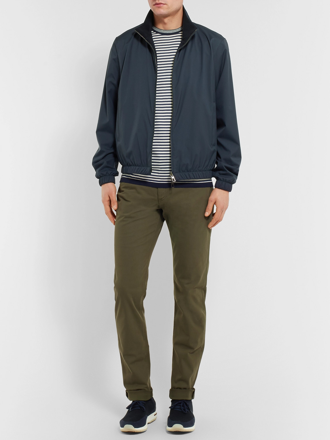 Shop Loro Piana Reversible Windmate Storm System Shell And Cashmere Bomber Jacket In Blue
