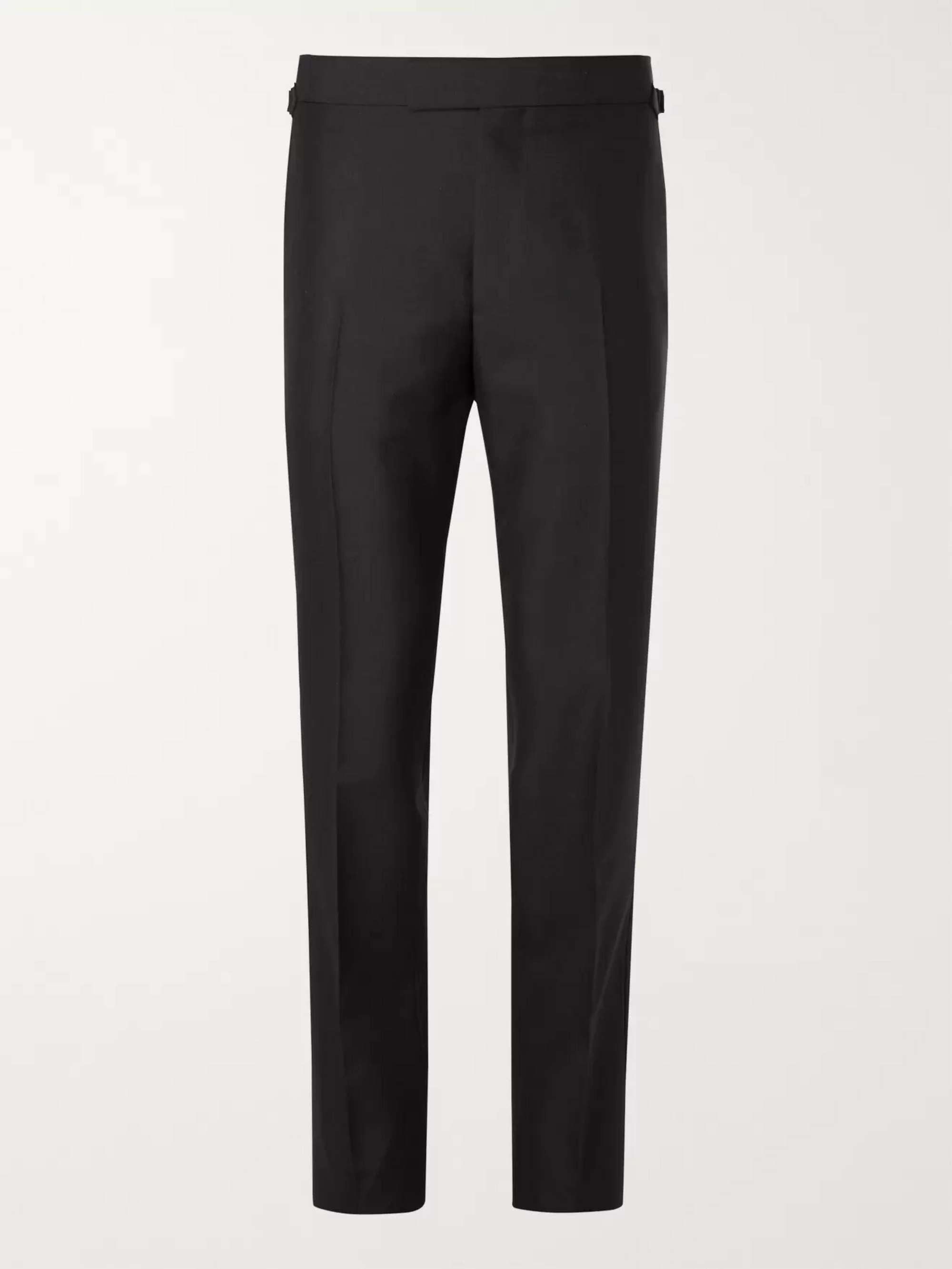 KINGSMAN Eggsy's Black Wool and Mohair-Blend Tuxedo Trousers for