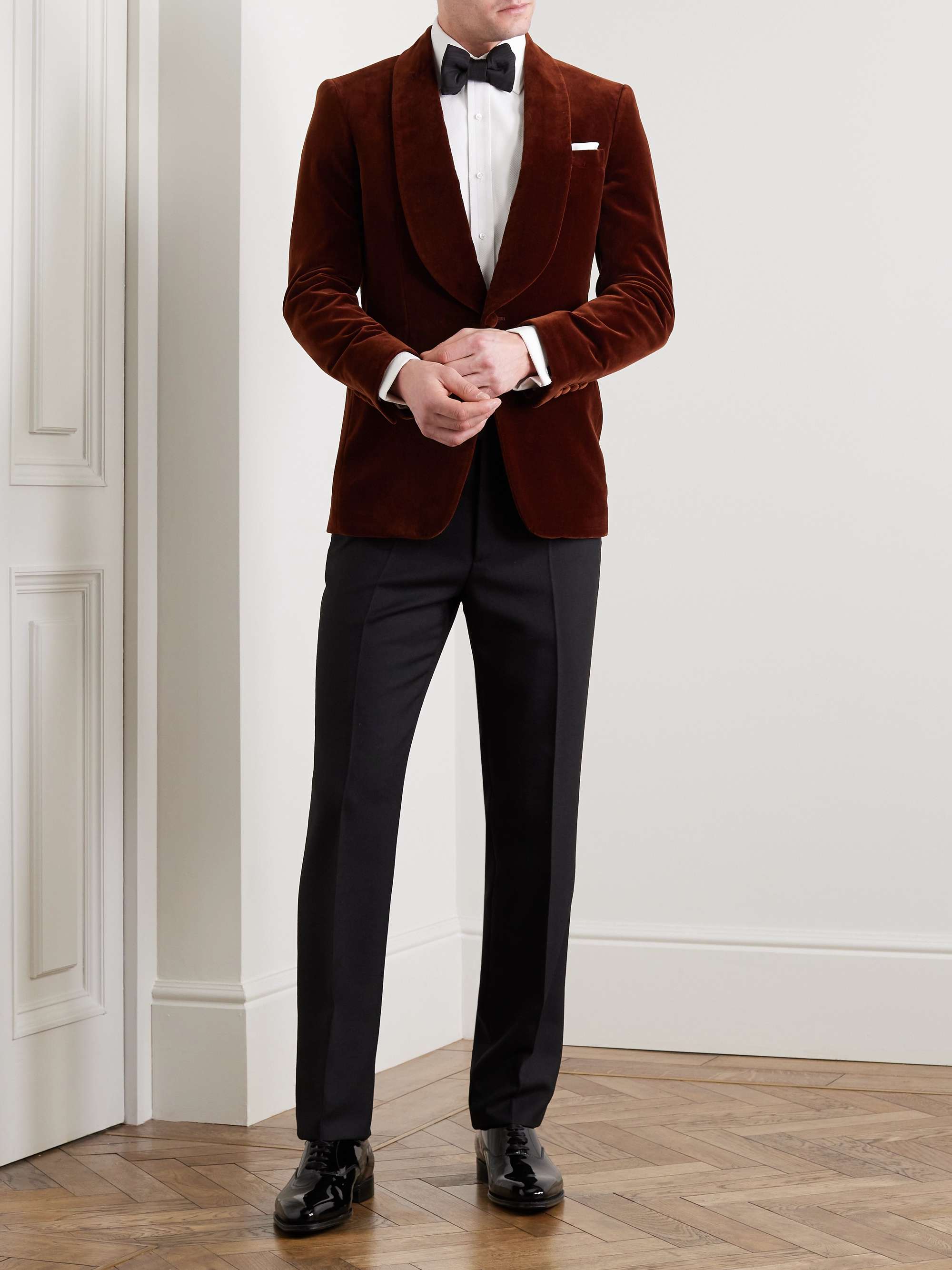 KINGSMAN Eggsy's Black Wool and Mohair-Blend Tuxedo Trousers for Men