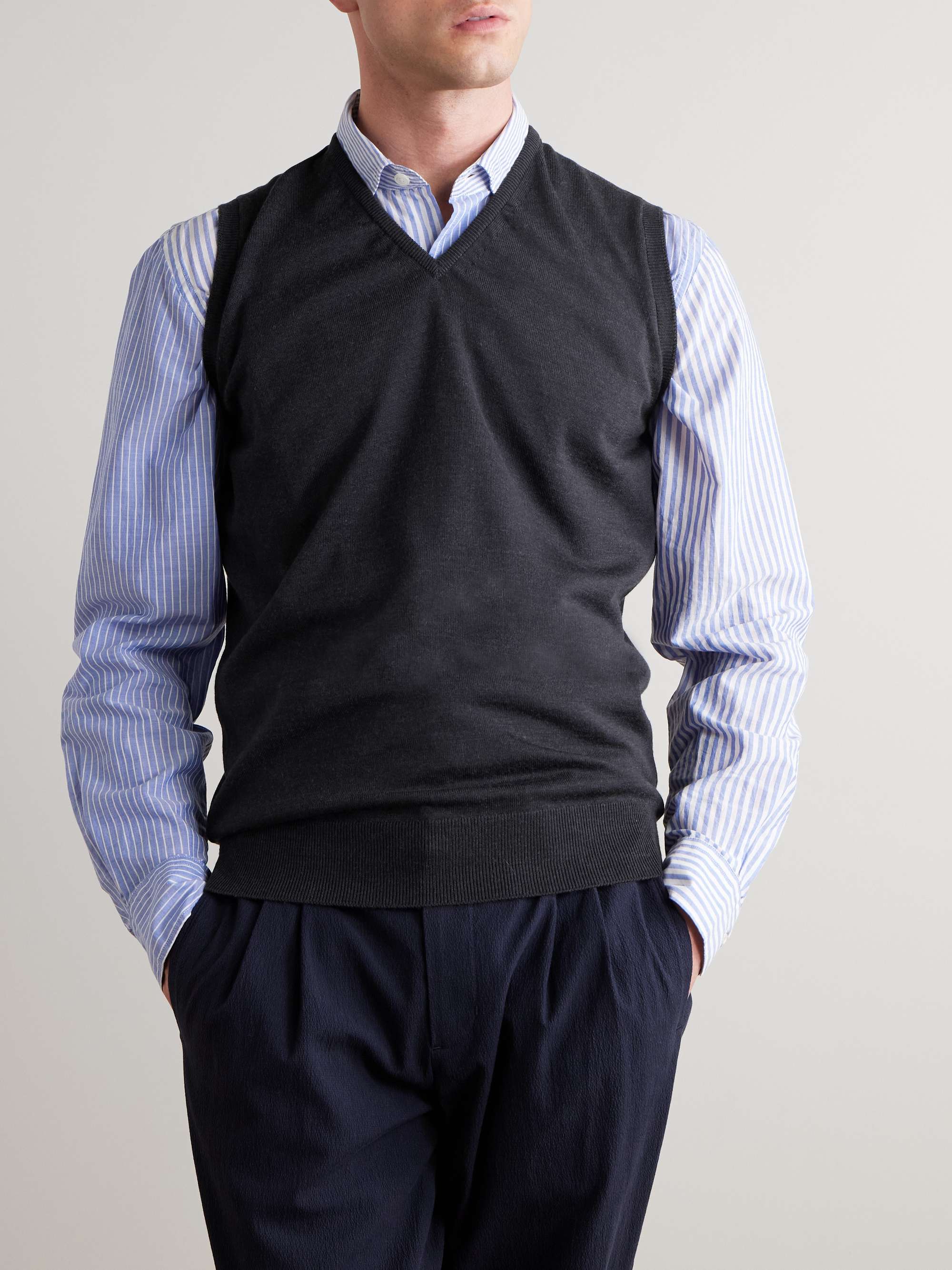 JOHN SMEDLEY Hadfield Slim-Fit Merino Wool Sweater Vest