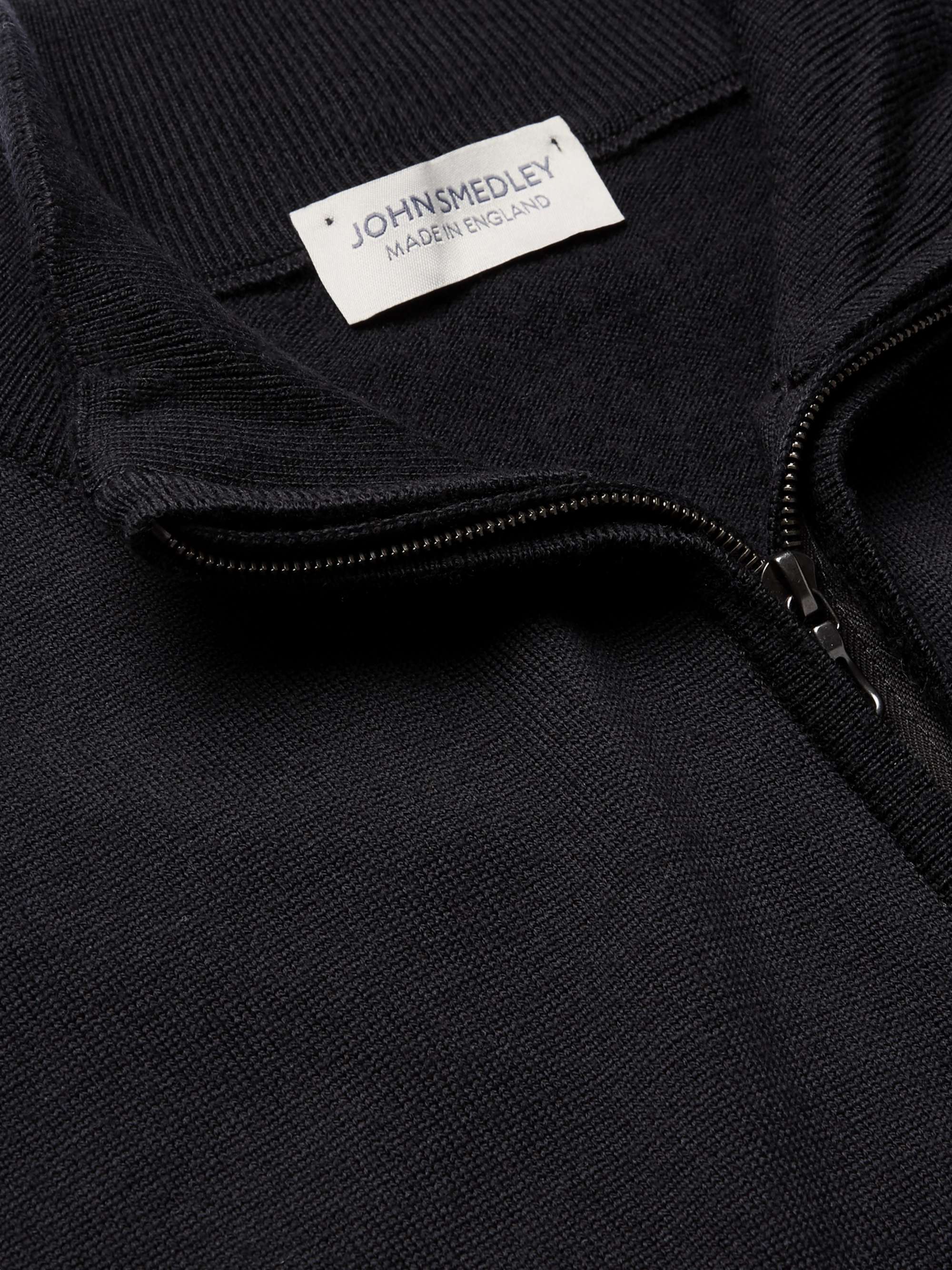 JOHN SMEDLEY Claygate Merino Wool Zip-Up Cardigan