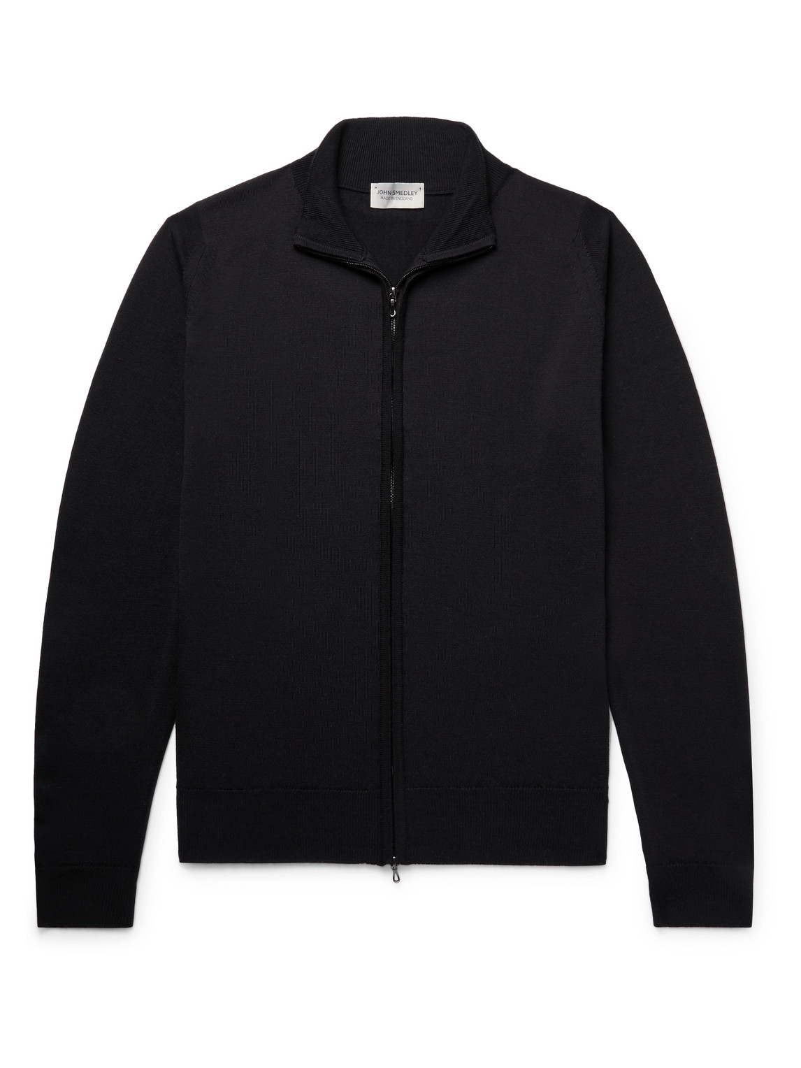 John Smedley Claygate Merino Wool Zip-up Cardigan In Blue